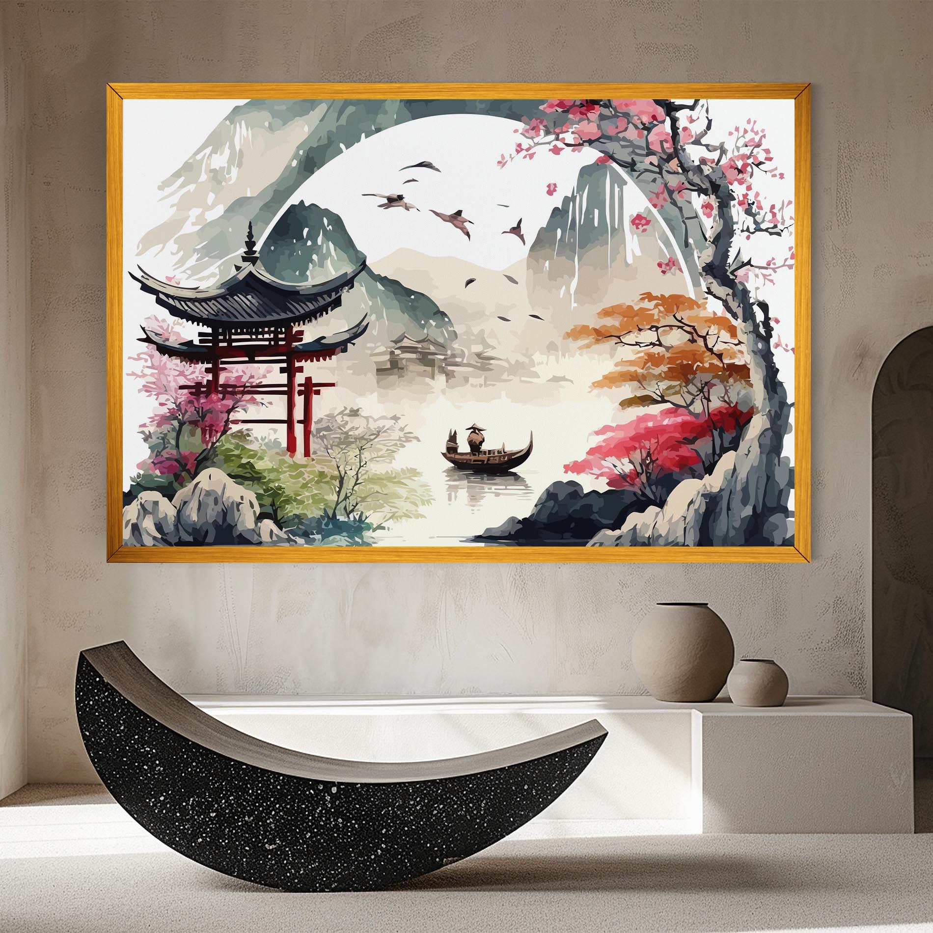Картина на платно Beautiful Asiatic View mockup 8
