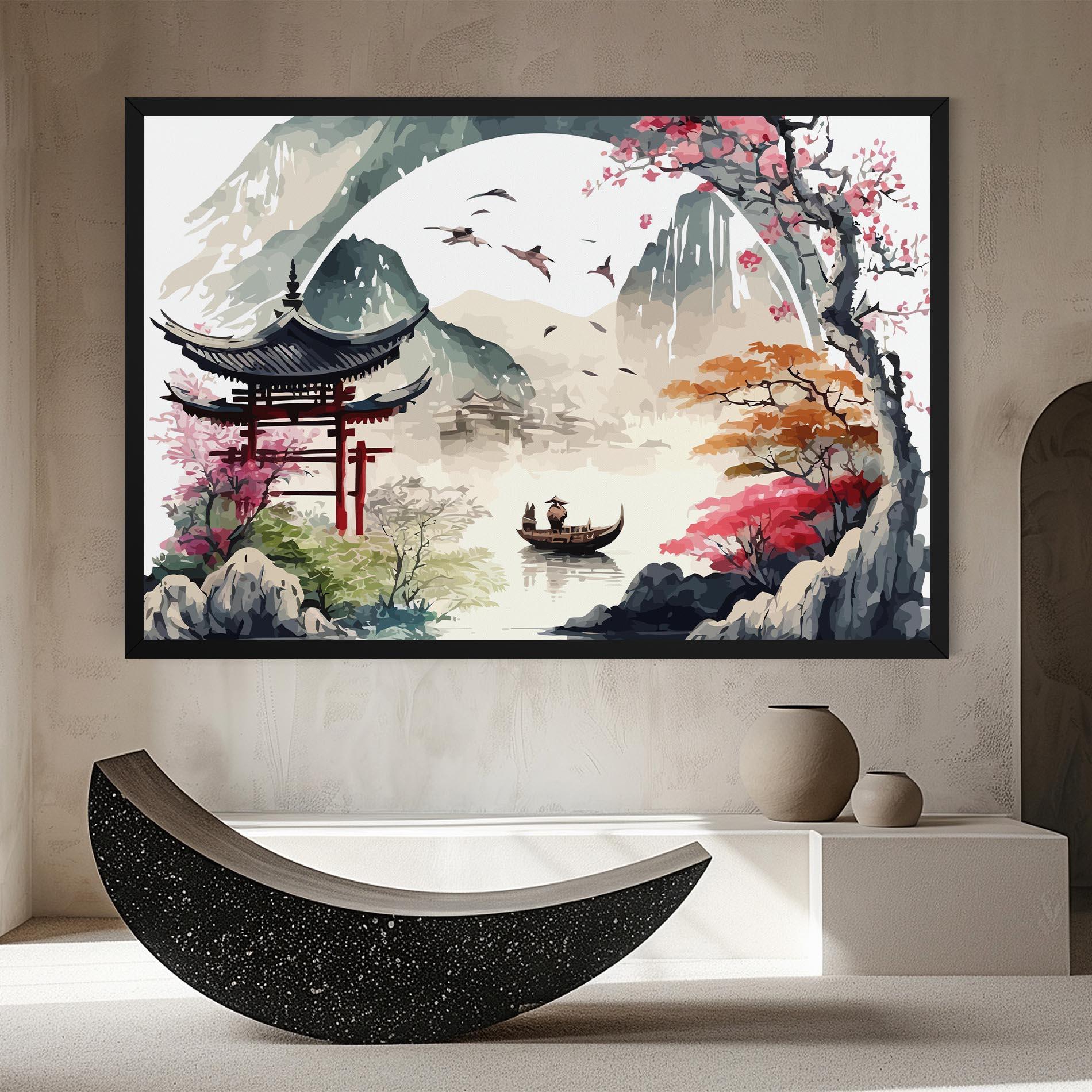 Картина на платно Beautiful Asiatic View mockup 8