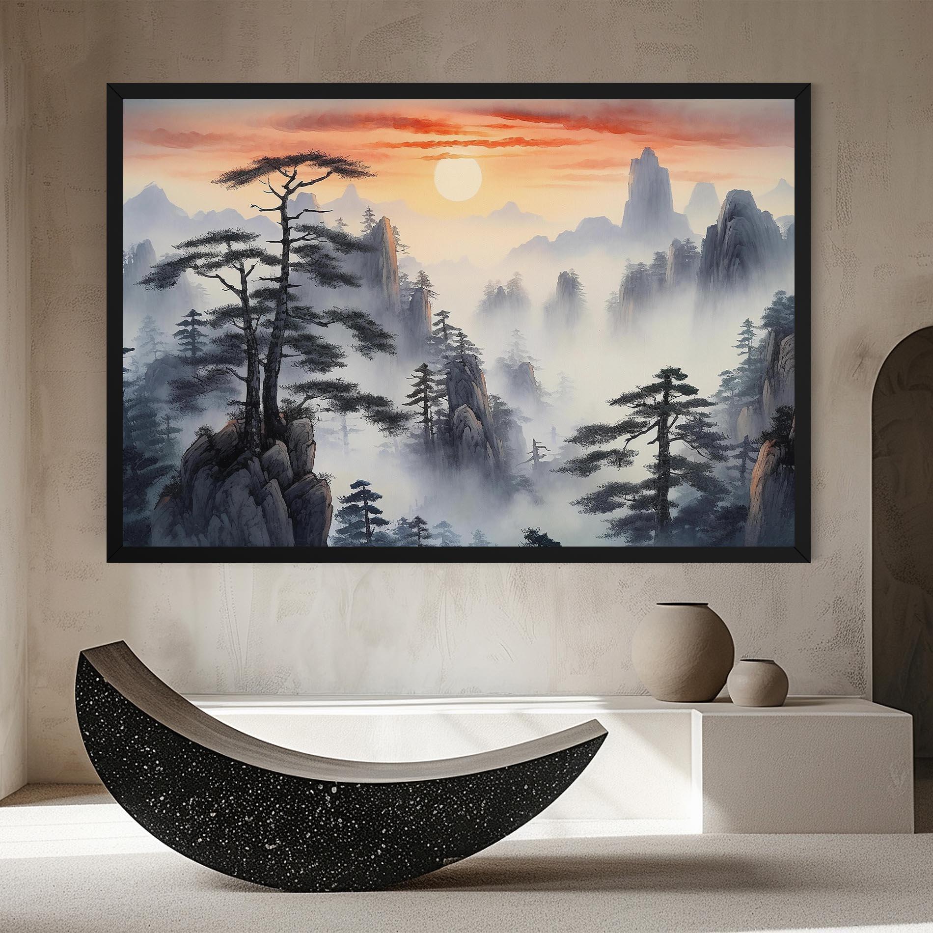 Картина на платно Fog Trees mockup 8