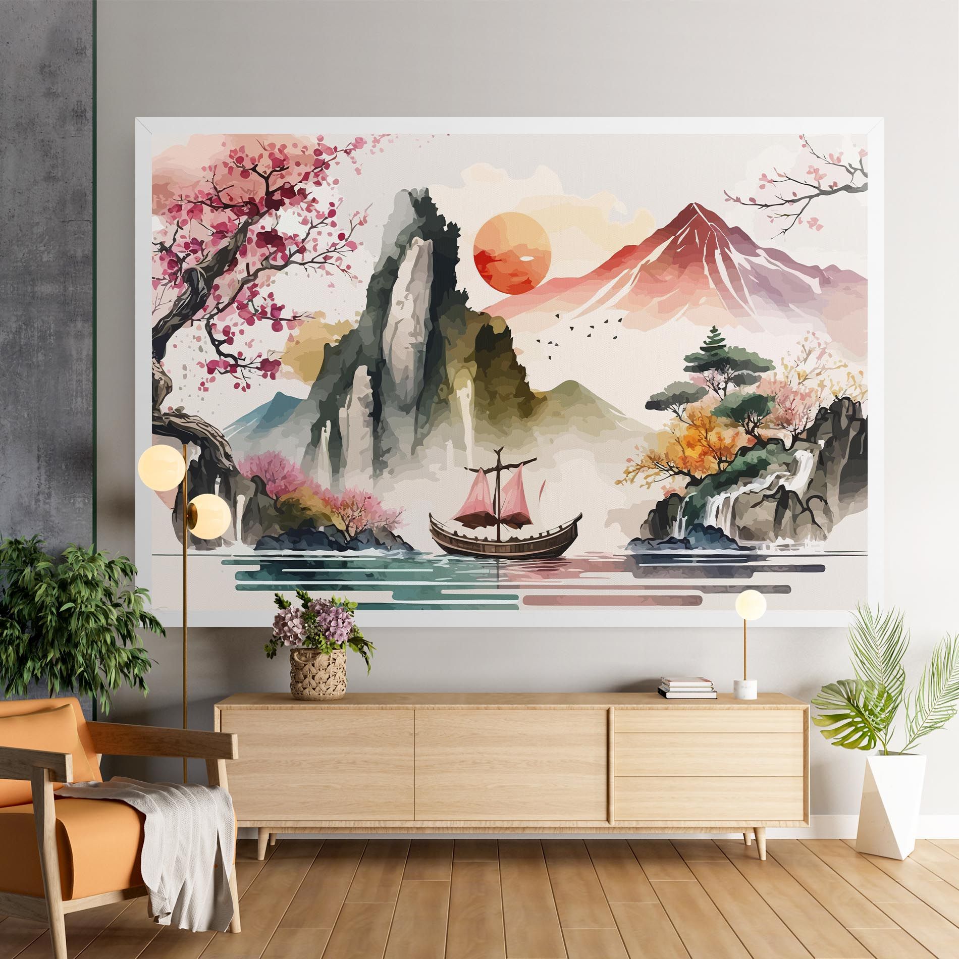 Asian Orange Sunset mockup 9
