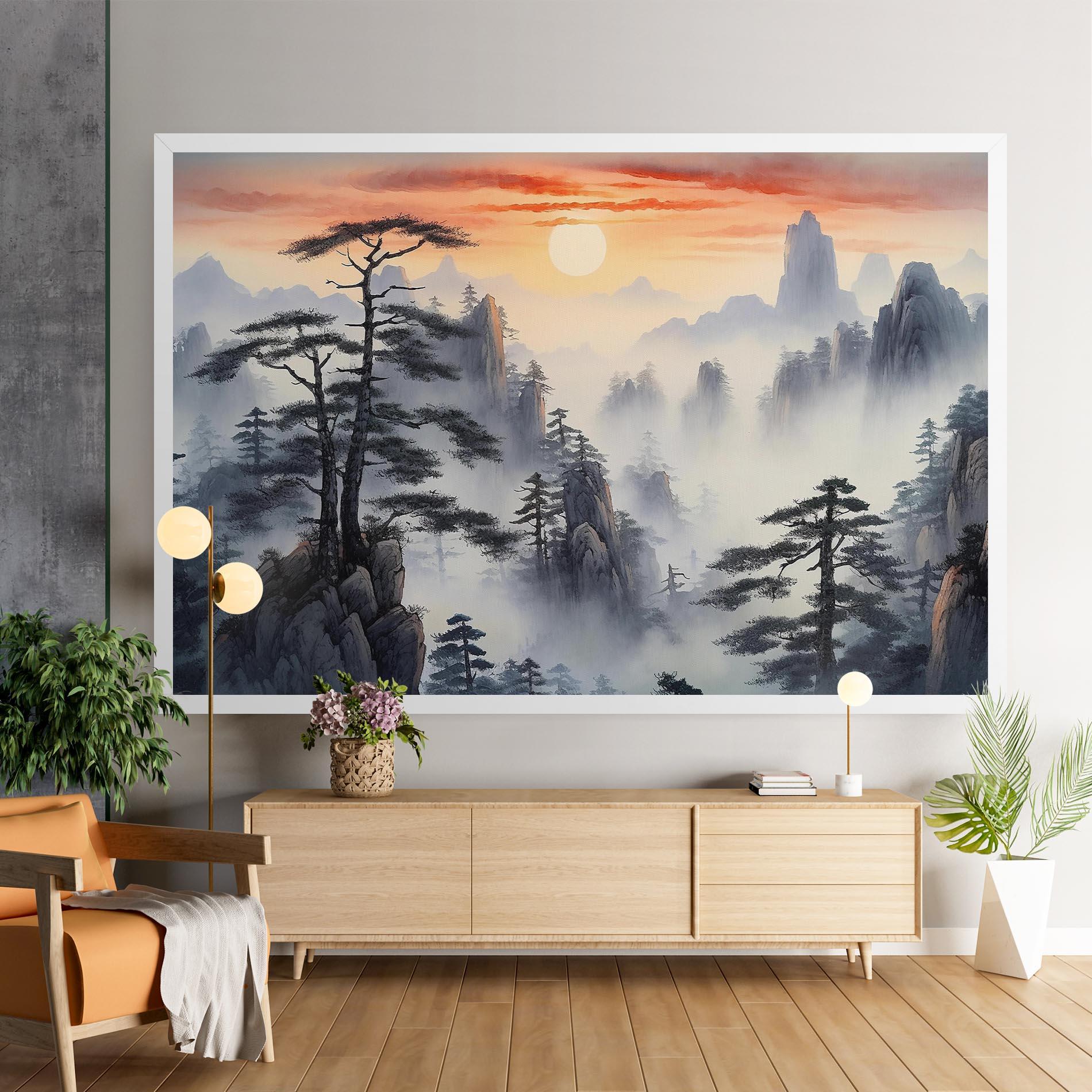 Картина на платно Fog Trees mockup 9