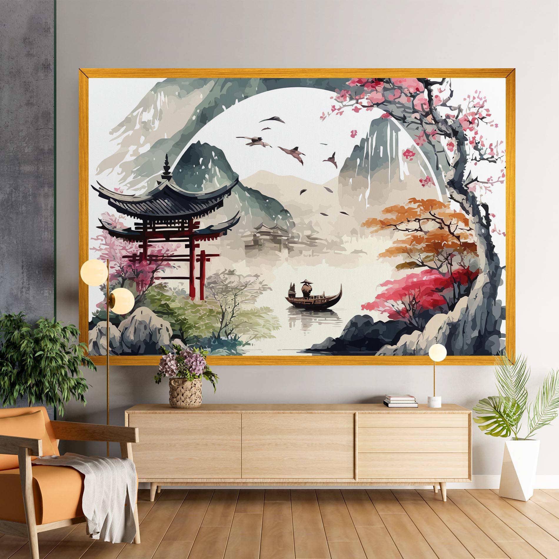 Картина на платно Beautiful Asiatic View mockup 9