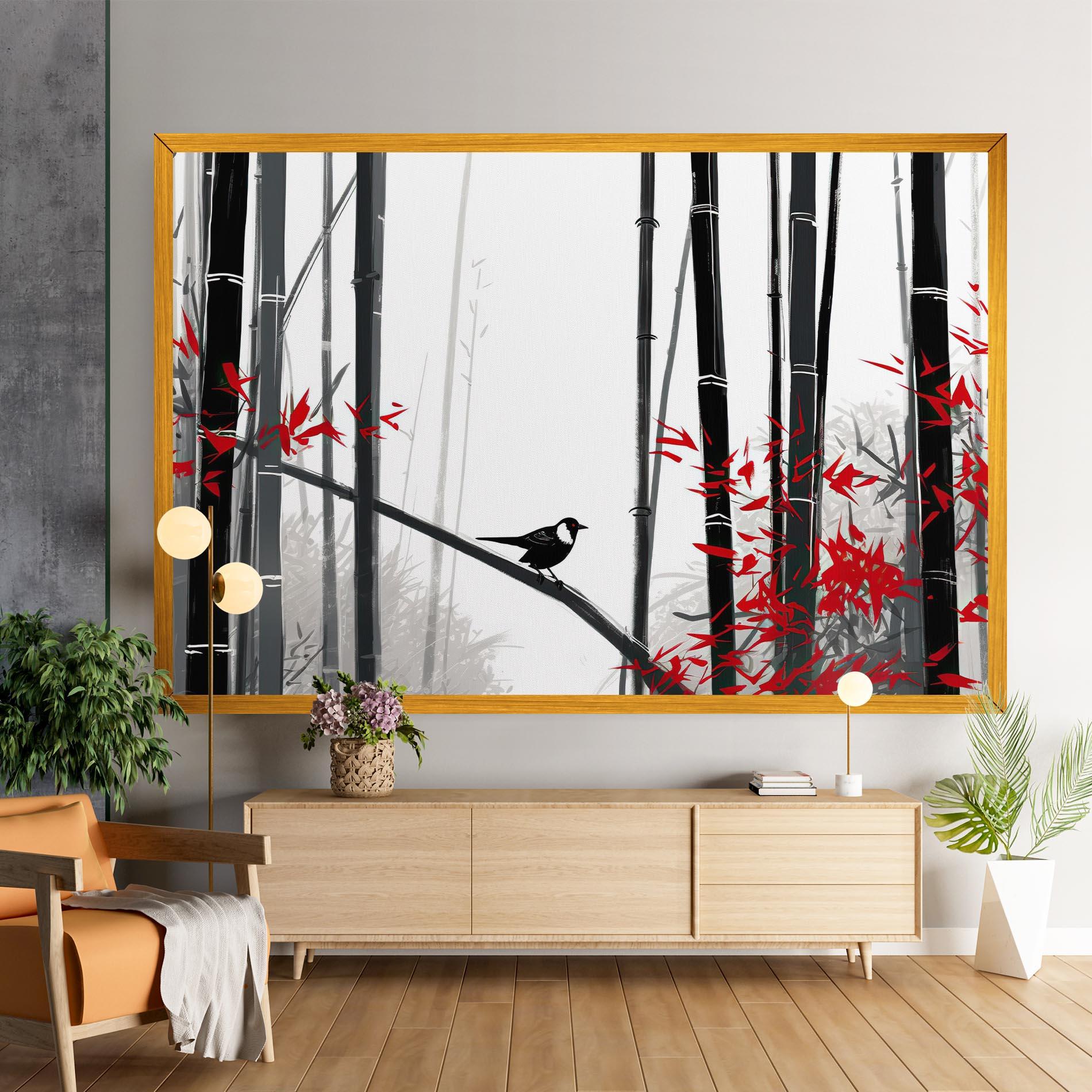 Картина на платно Chinese Red Leafs mockup 9