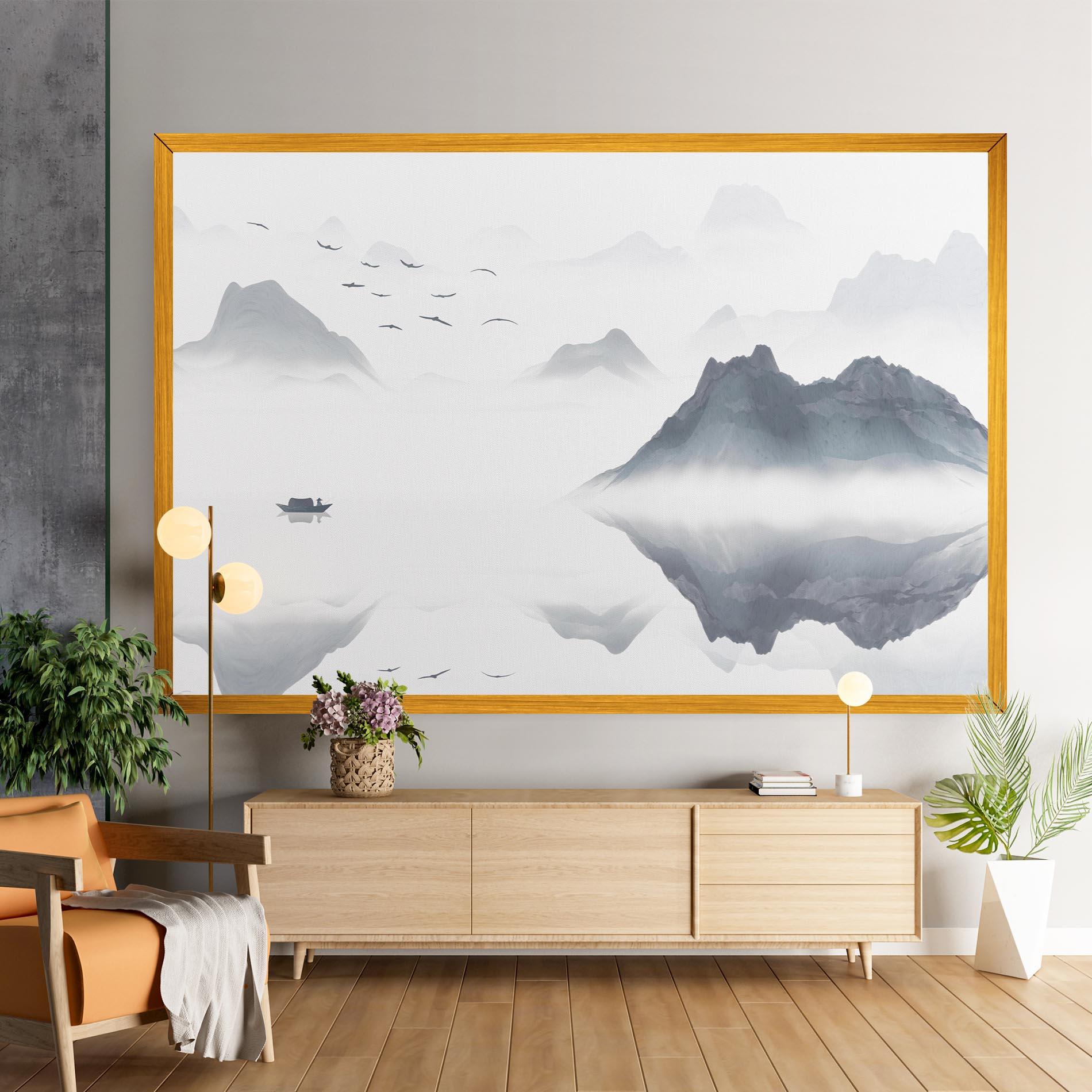 Картина на платно Chinese Style Mountains mockup 9