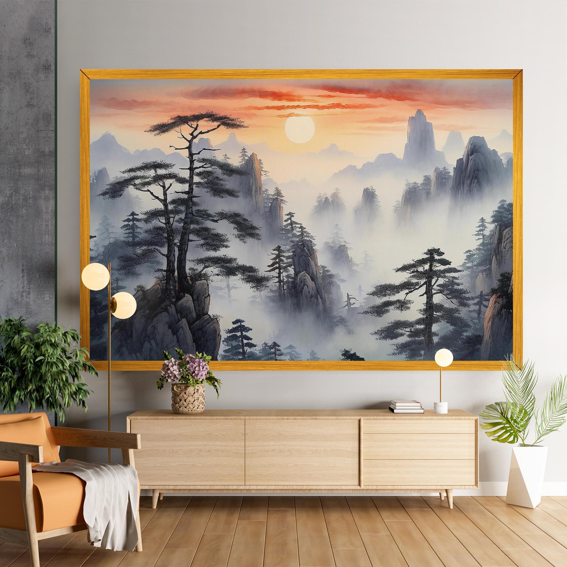 Картина на платно Fog Trees mockup 9