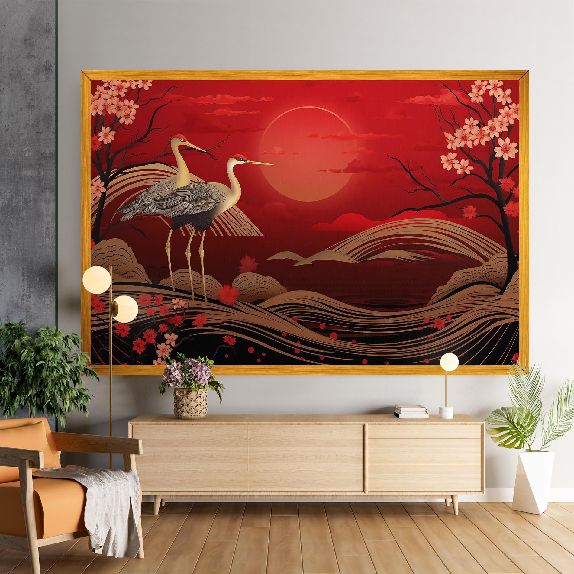 Картина на платно Gold Landscape Painting mockup 9
