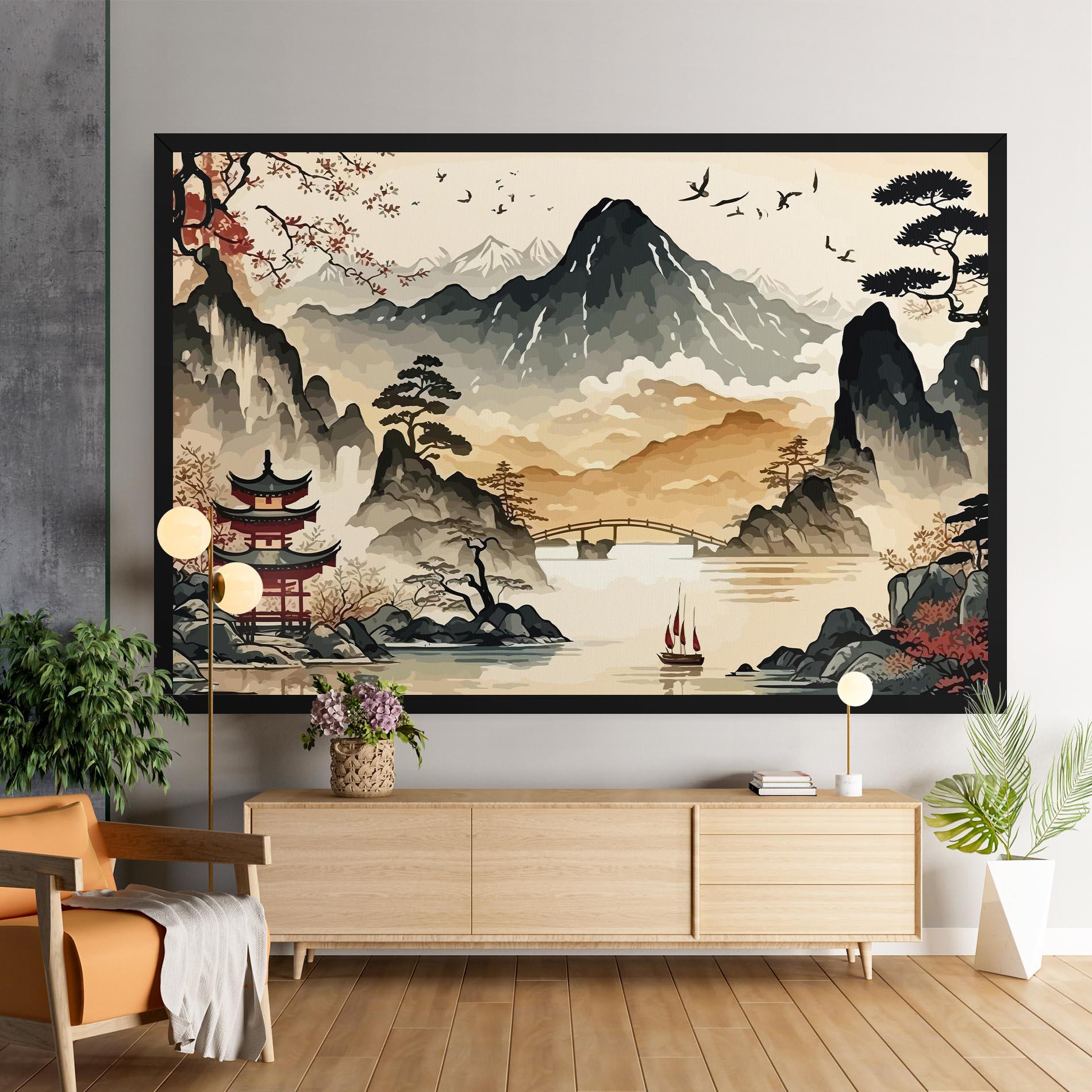 Картина на платно Asian Mountain View mockup 9