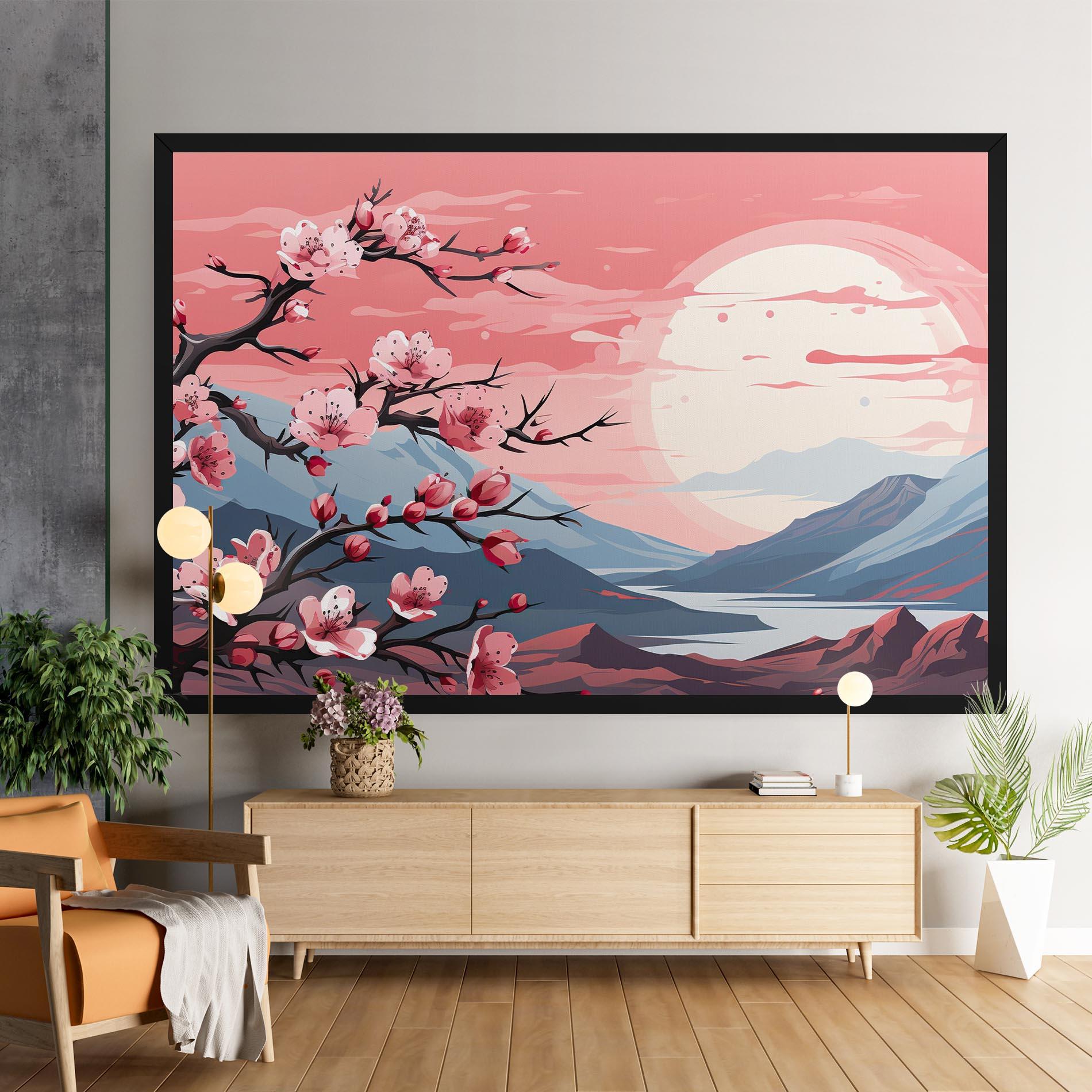 Картина на платно Chinese Cherry Blossoms mockup 9