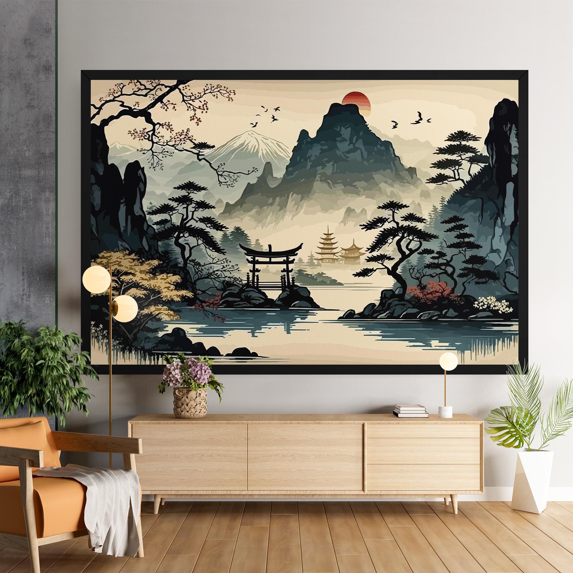 Cream Chinese Mountain mockup 9