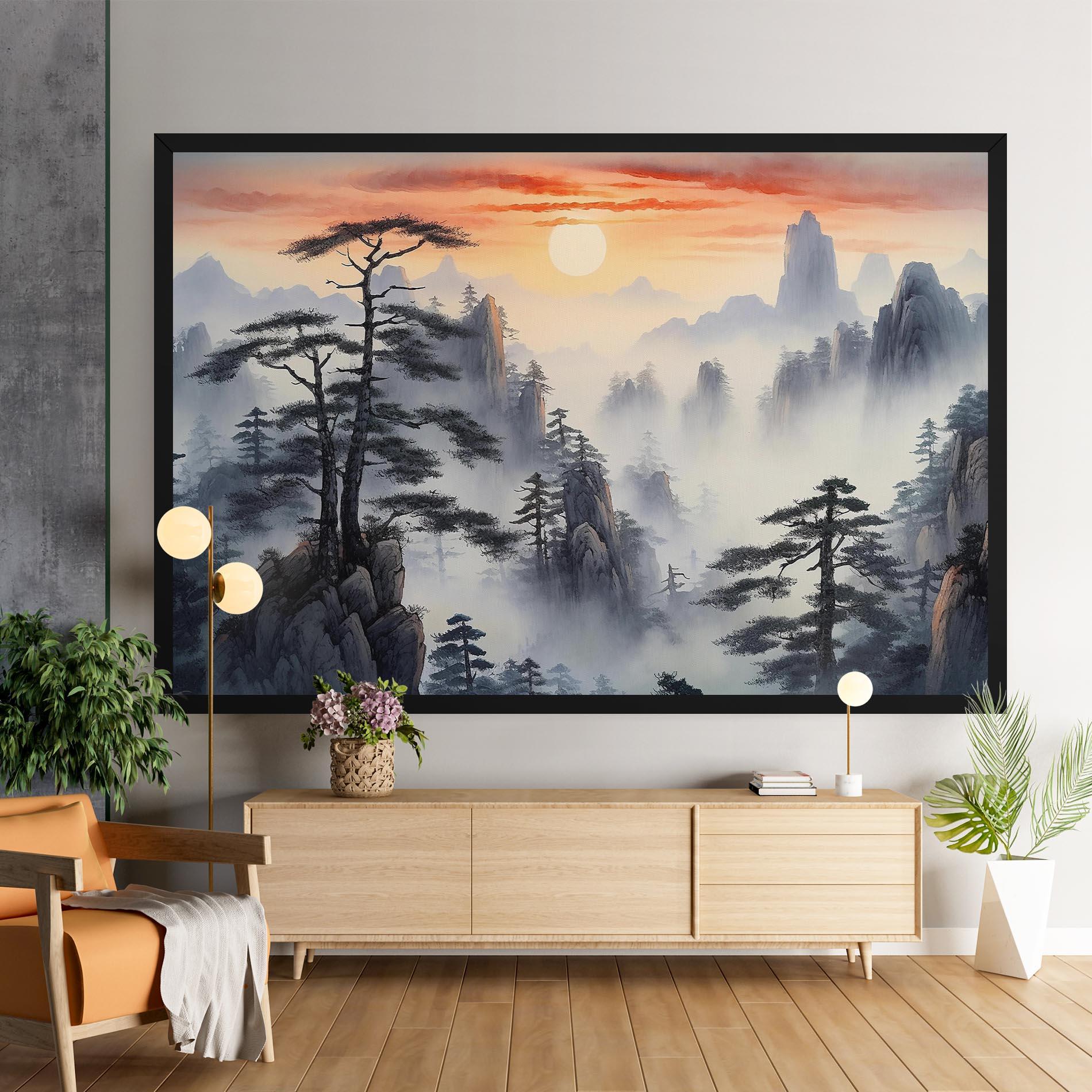 Картина на платно Fog Trees mockup 9