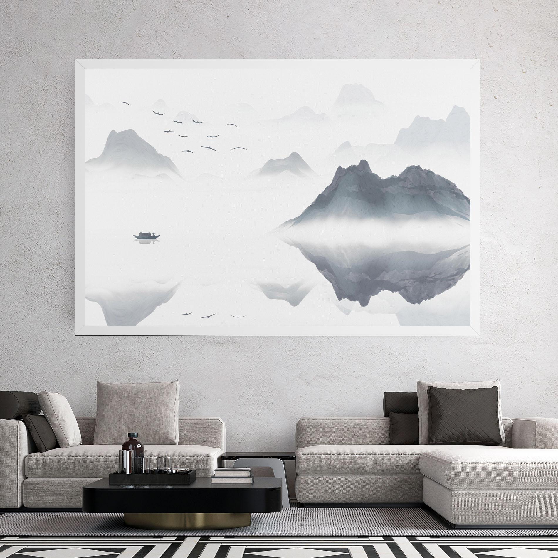 Картина на платно Chinese Style Mountains mockup 2
