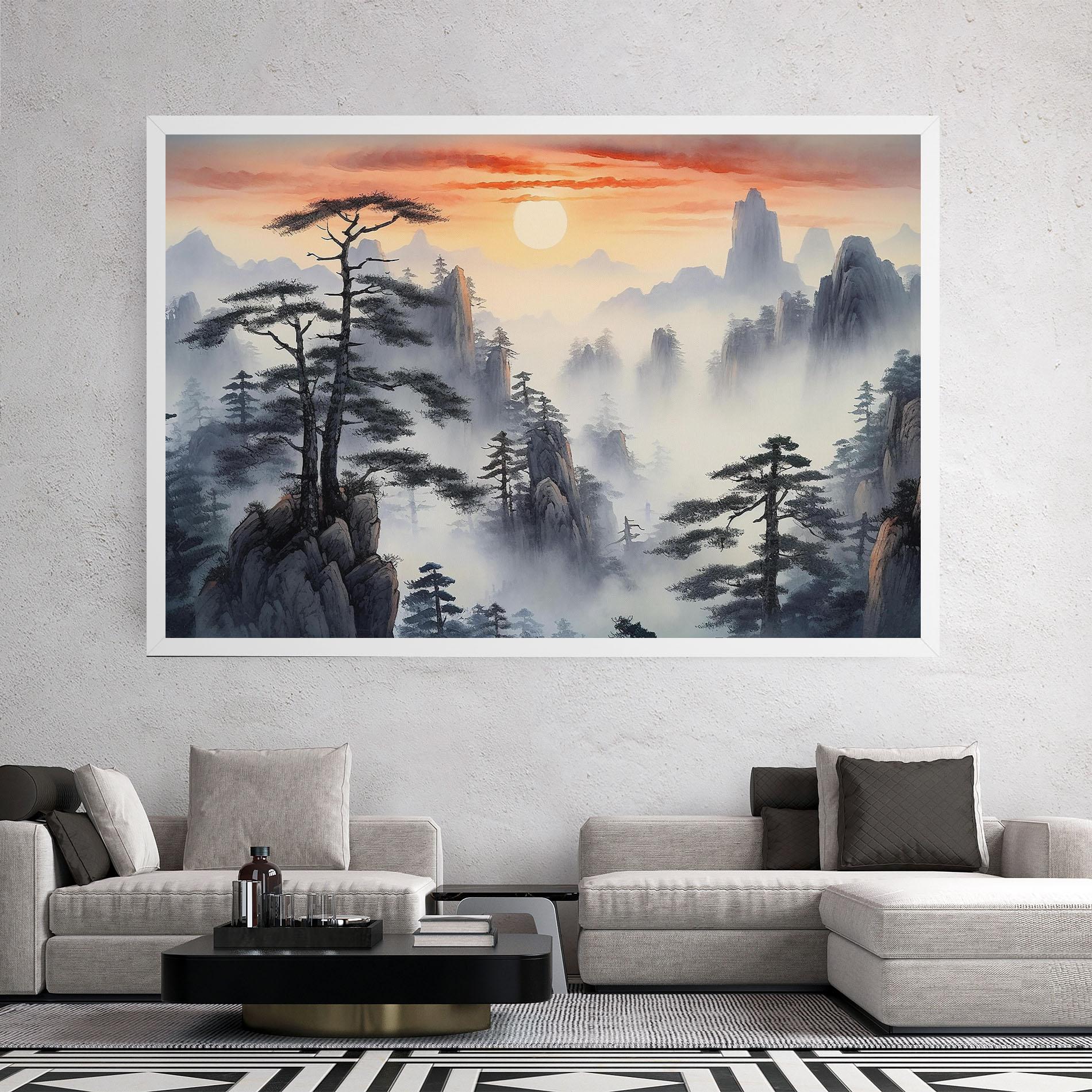 Картина на платно Fog Trees mockup 2