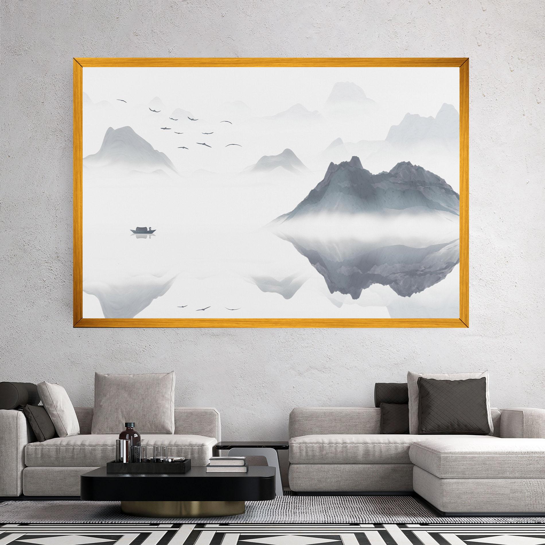Картина на платно Chinese Style Mountains mockup 2