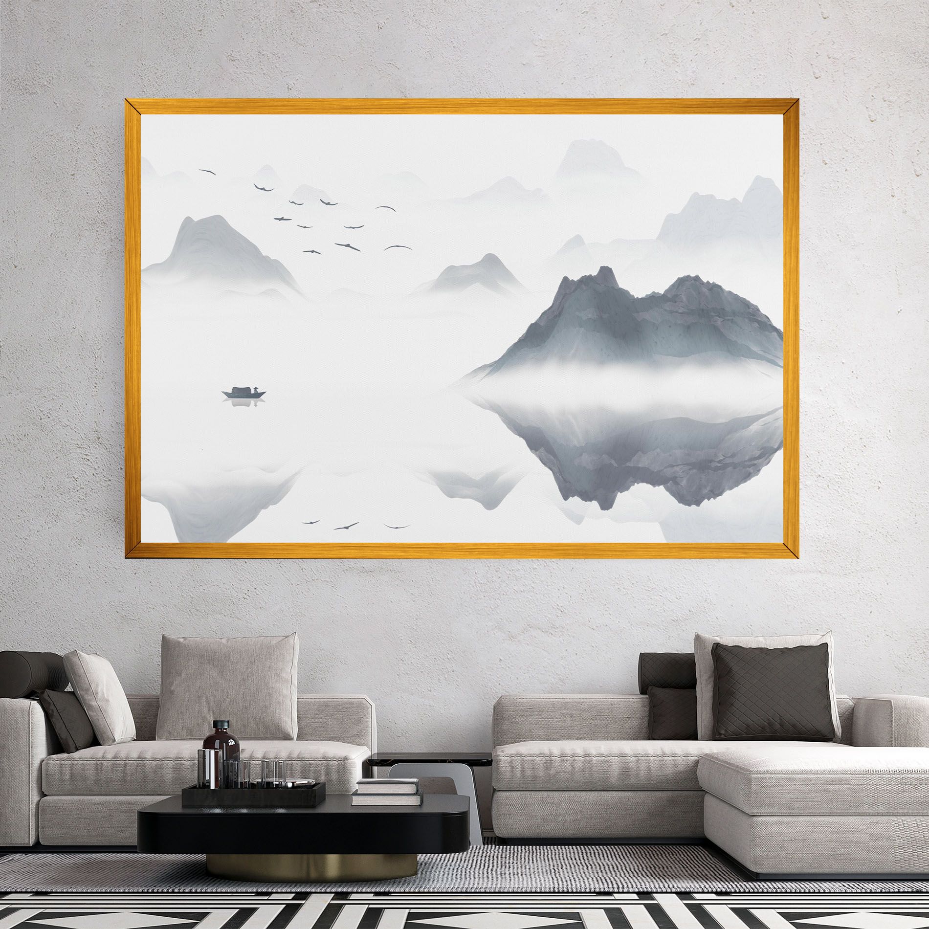 Chinese Style Mountains mockup 2