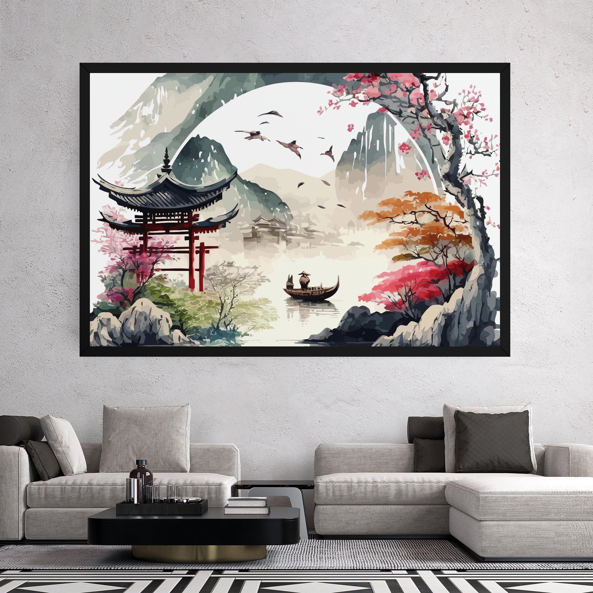 Картина на платно Beautiful Asiatic View mockup 2