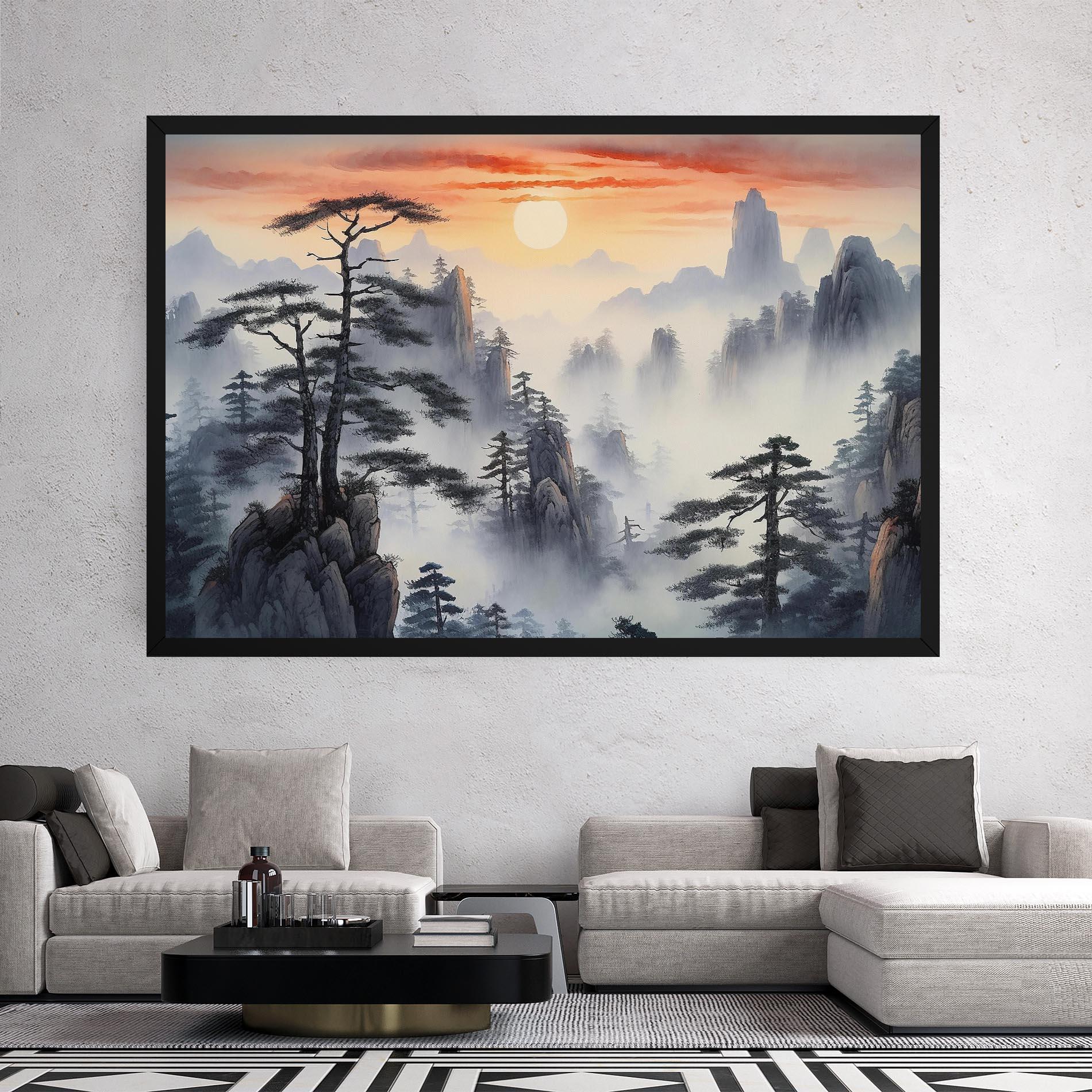 Картина на платно Fog Trees mockup 2