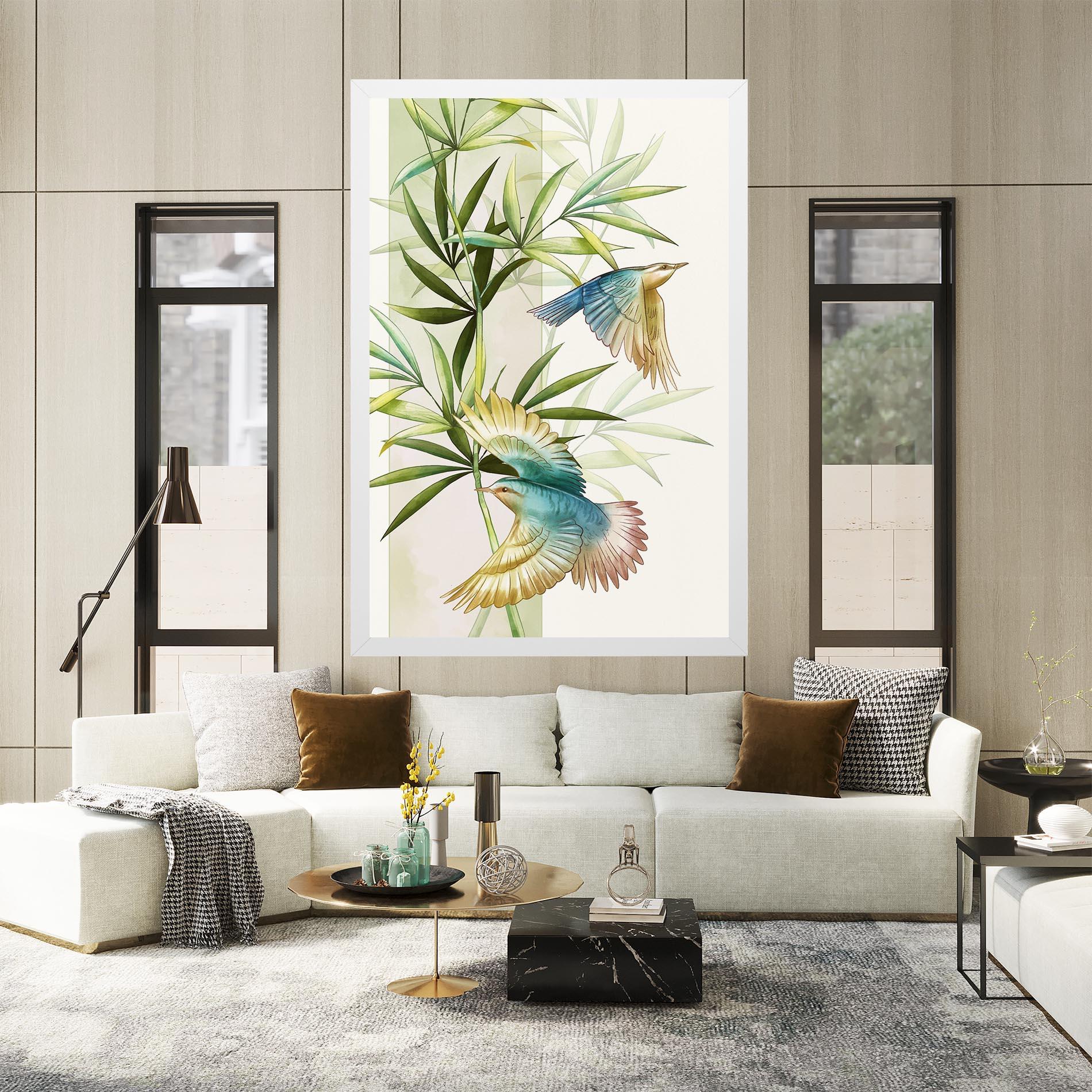 Картина на платно Asiatic Blue Birds mockup 2