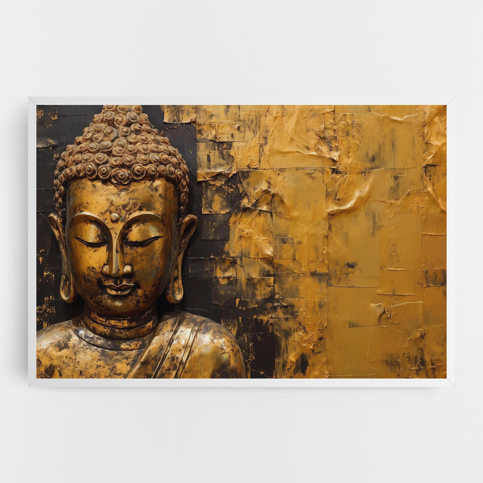Картина на платно Gold Paint Buddha mockup 0