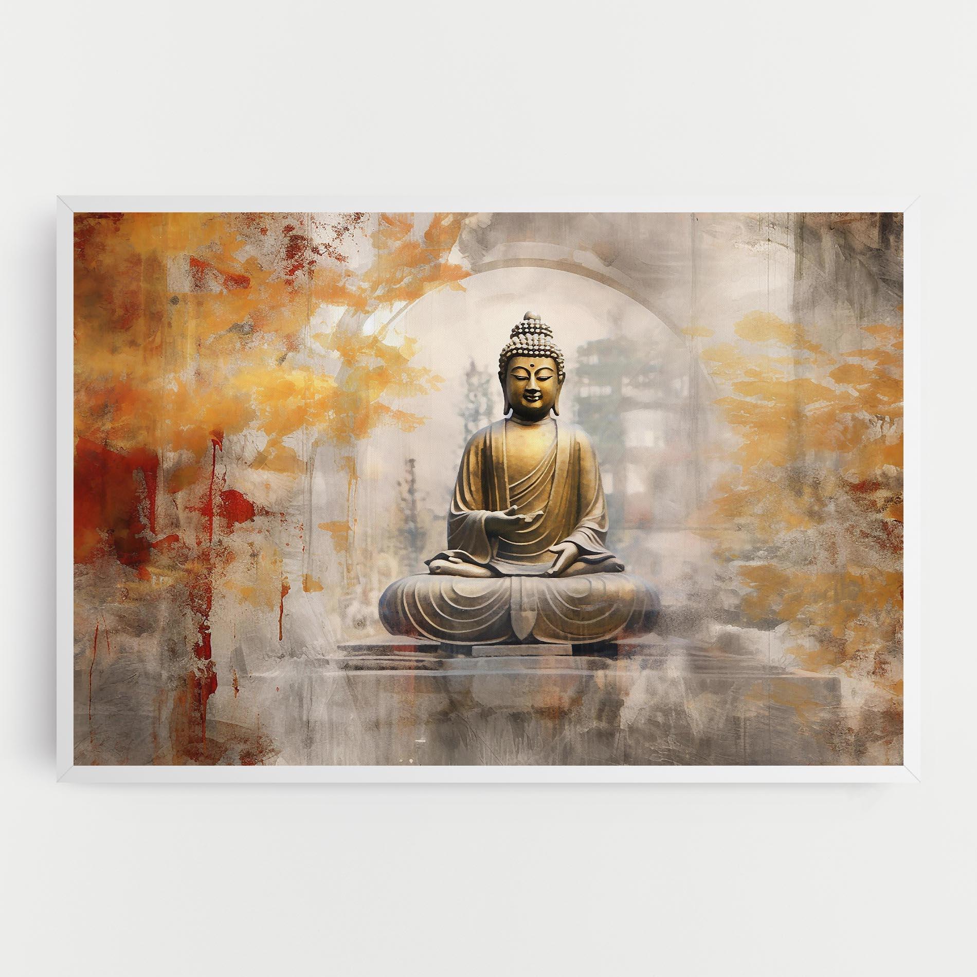 Картина на платно Grey Gold Buddha mockup 0