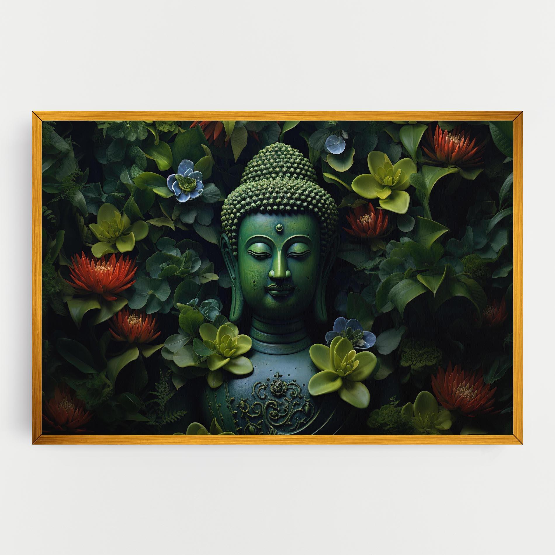 Картина на платно Blue Light Buddha mockup 0
