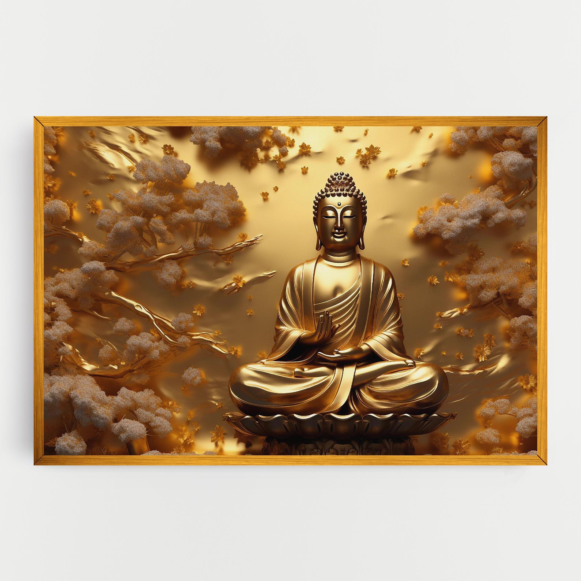 Картина на платно Strong Gold Buddha mockup 0