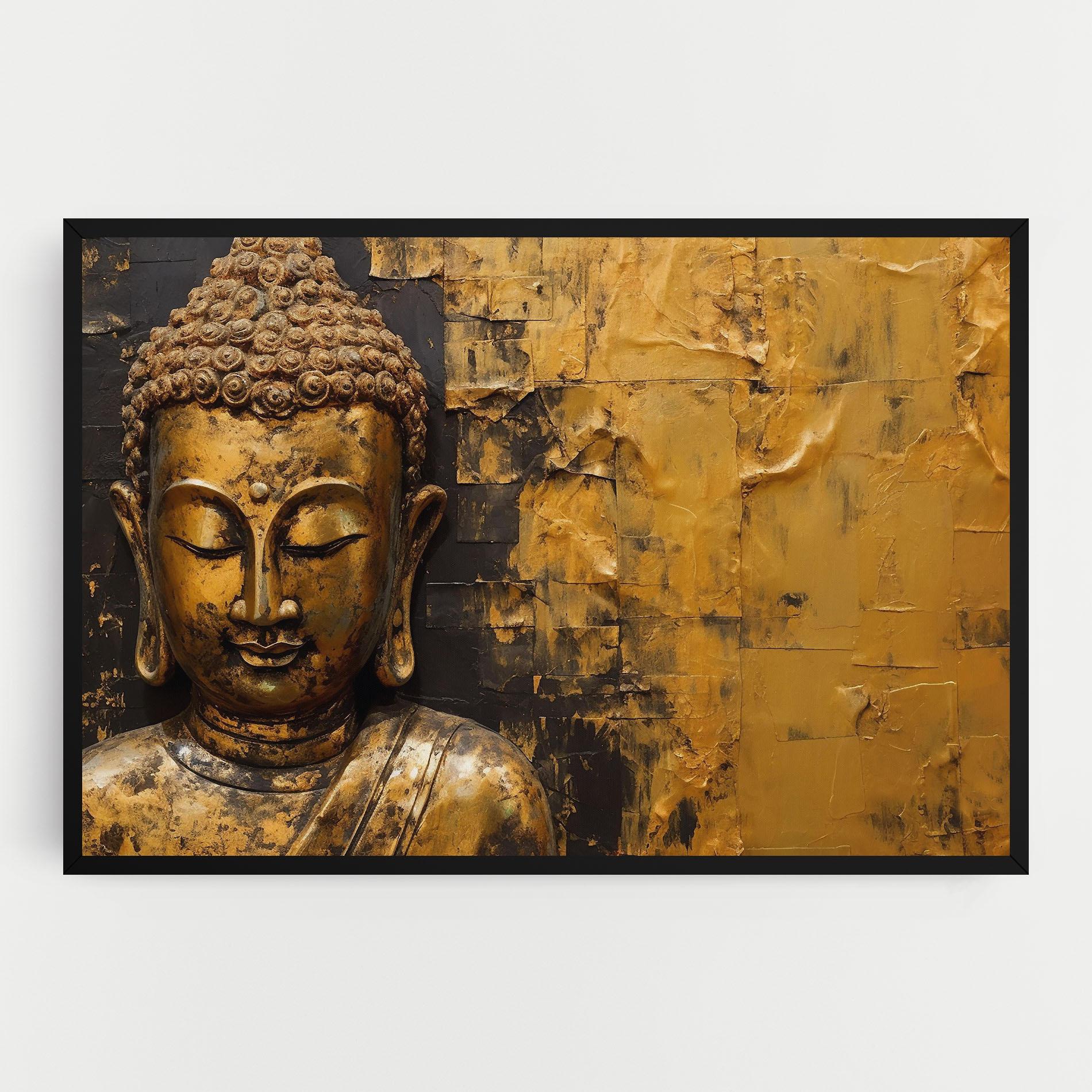 Картина на платно Gold Paint Buddha mockup 0