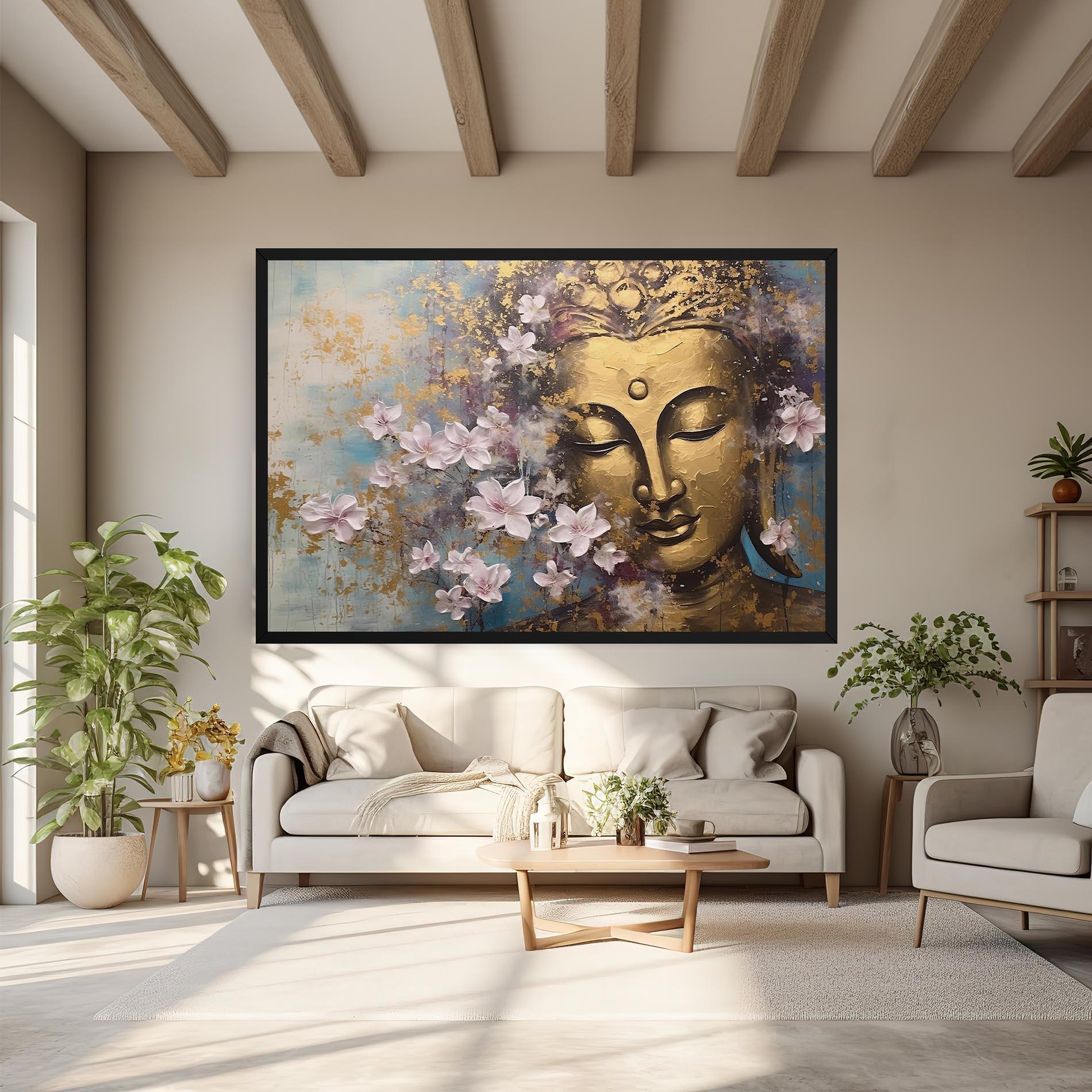 Картина на платно Abstract Buddha Plants mockup 6