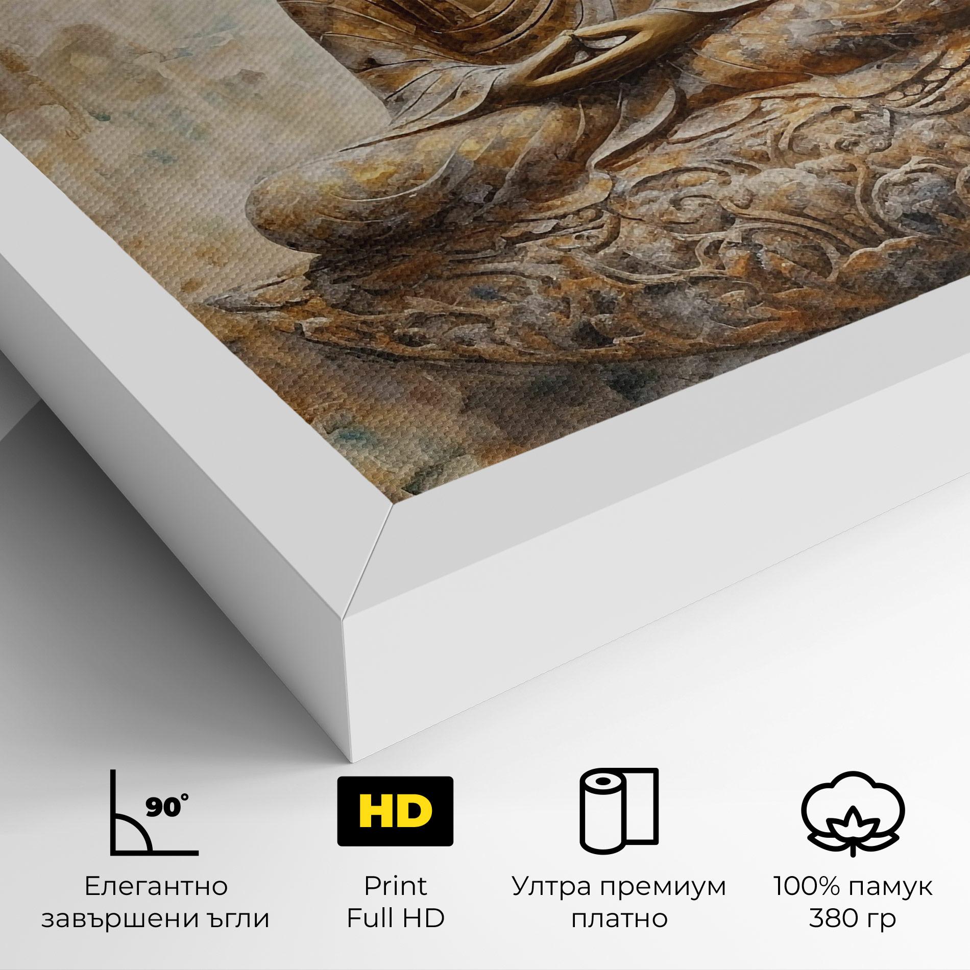 Картина на платно Cream Buddha Art mockup 4