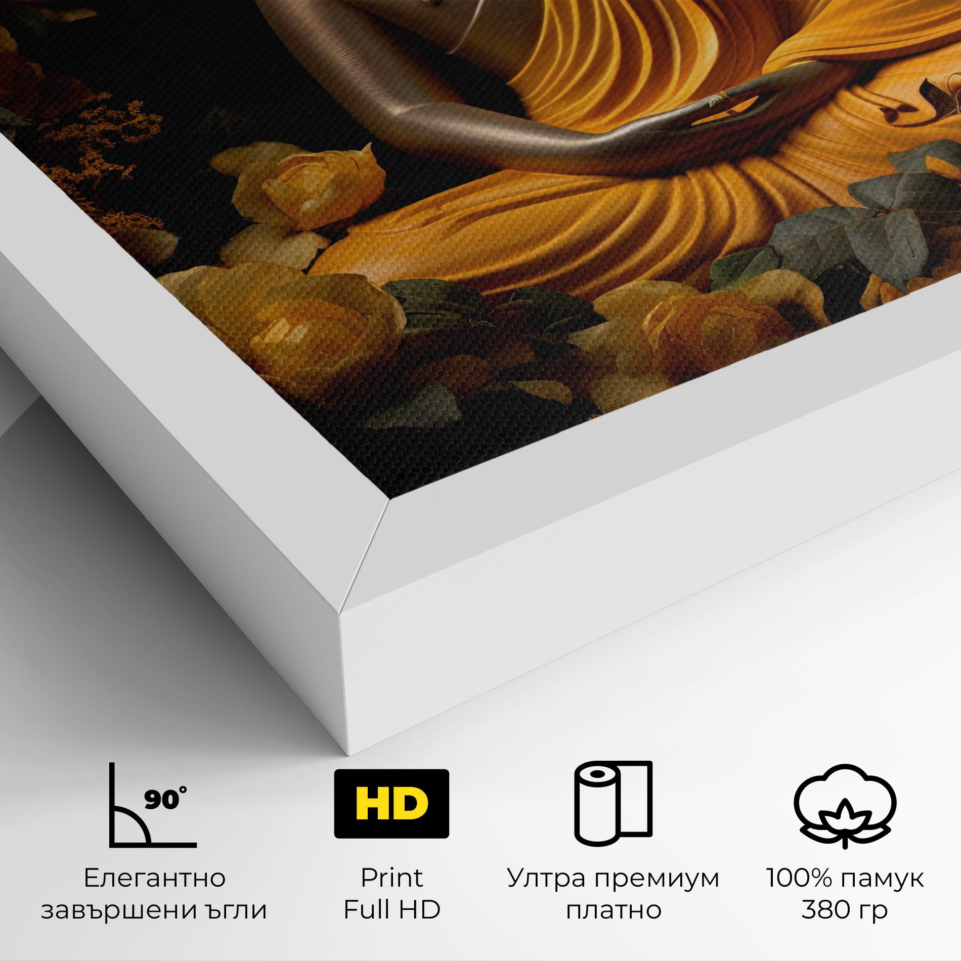Gold Buddha Flower mockup 4