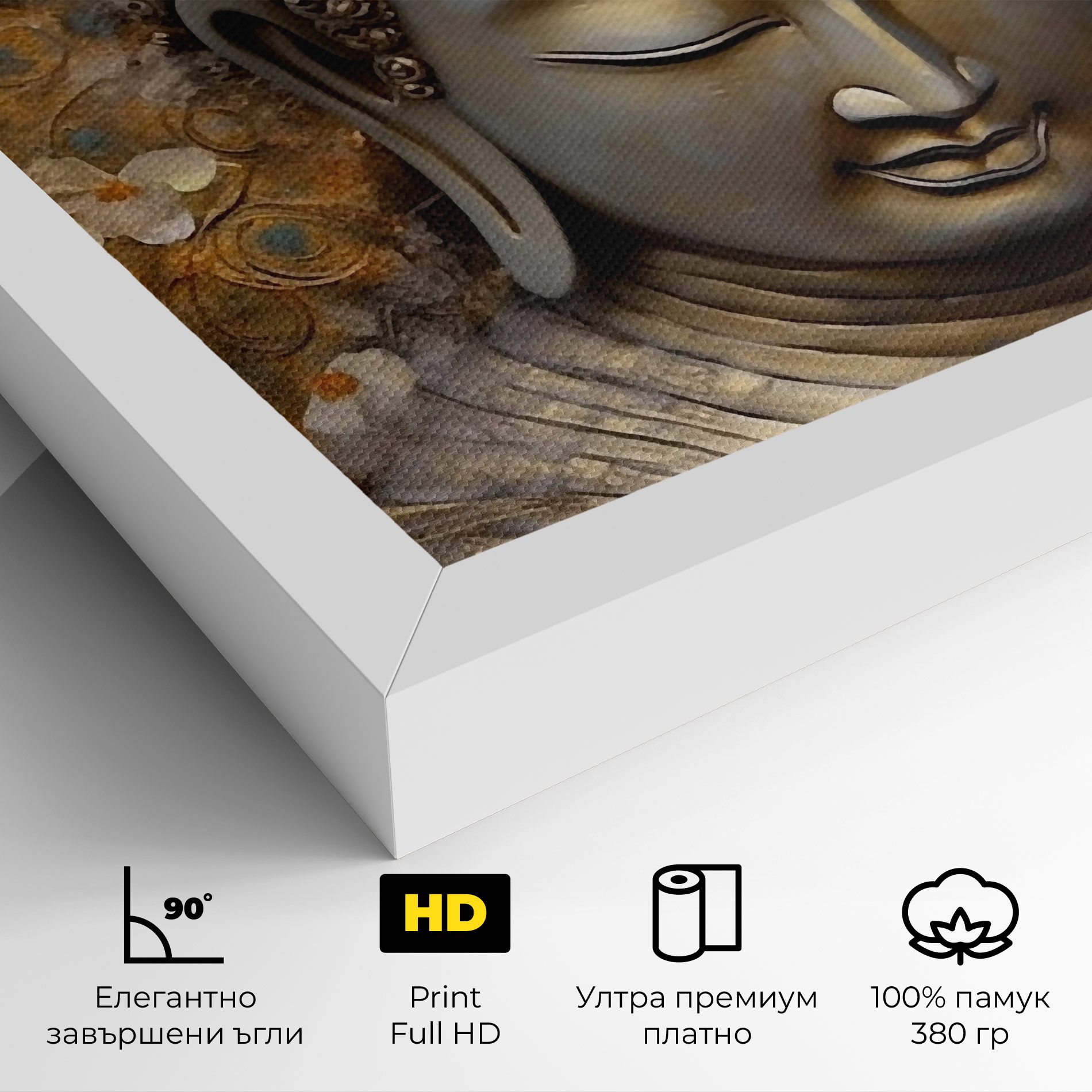 White Flower Buddha Art mockup 4