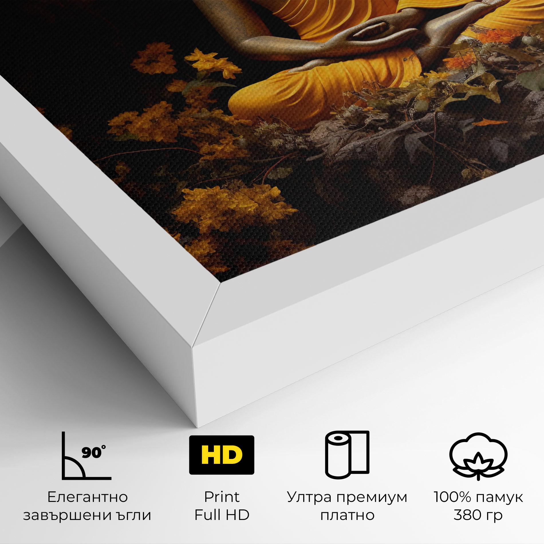 Картина на платно Yellow Light Buddha mockup 4