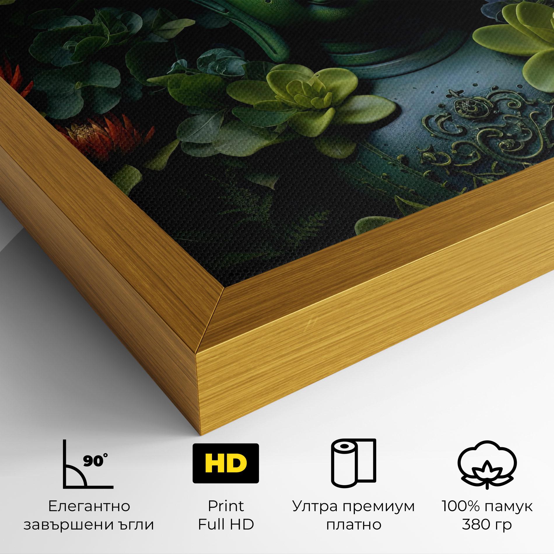 Картина на платно Blue Light Buddha mockup 4