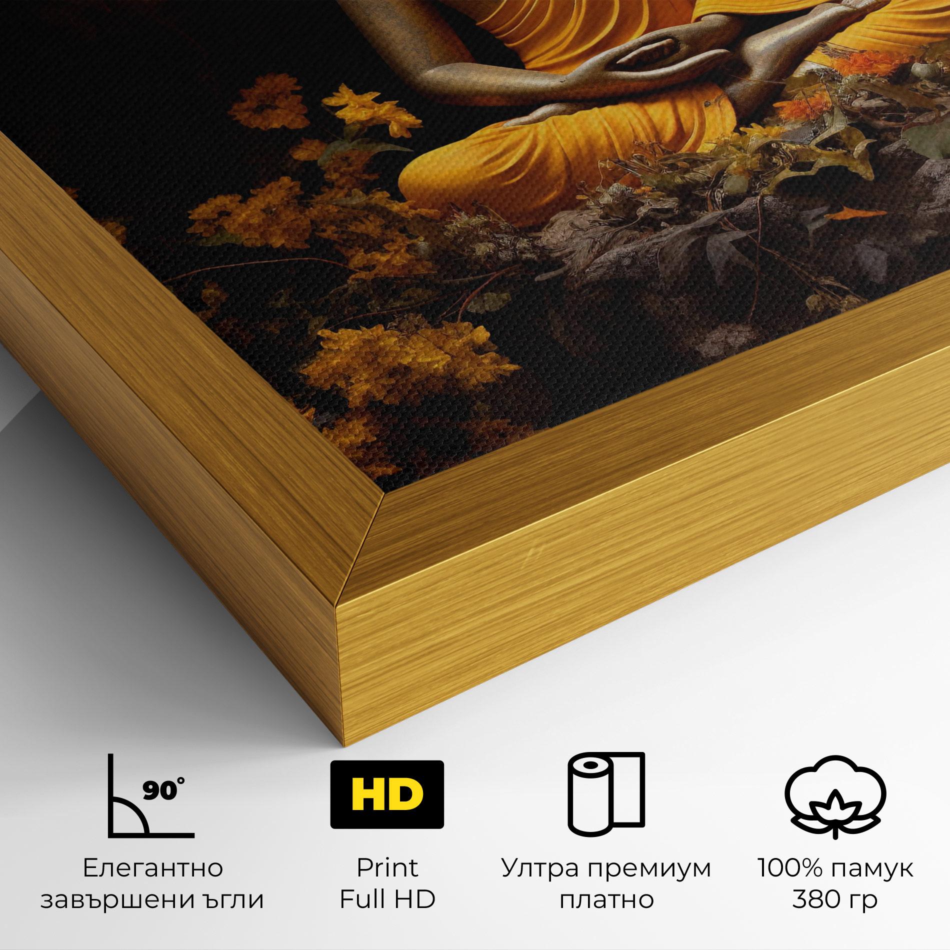 Картина на платно Yellow Light Buddha mockup 4