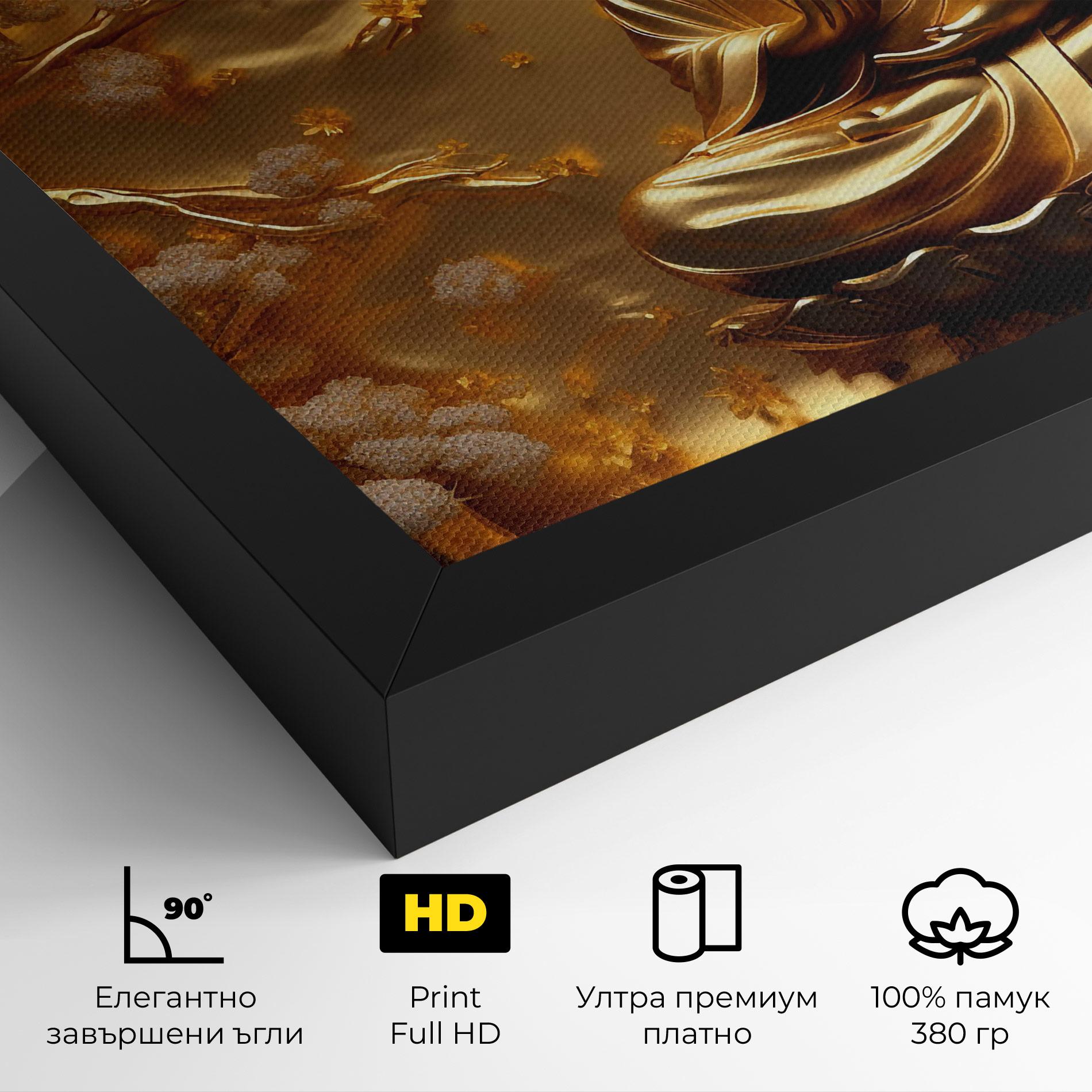Картина на платно Strong Gold Buddha mockup 4