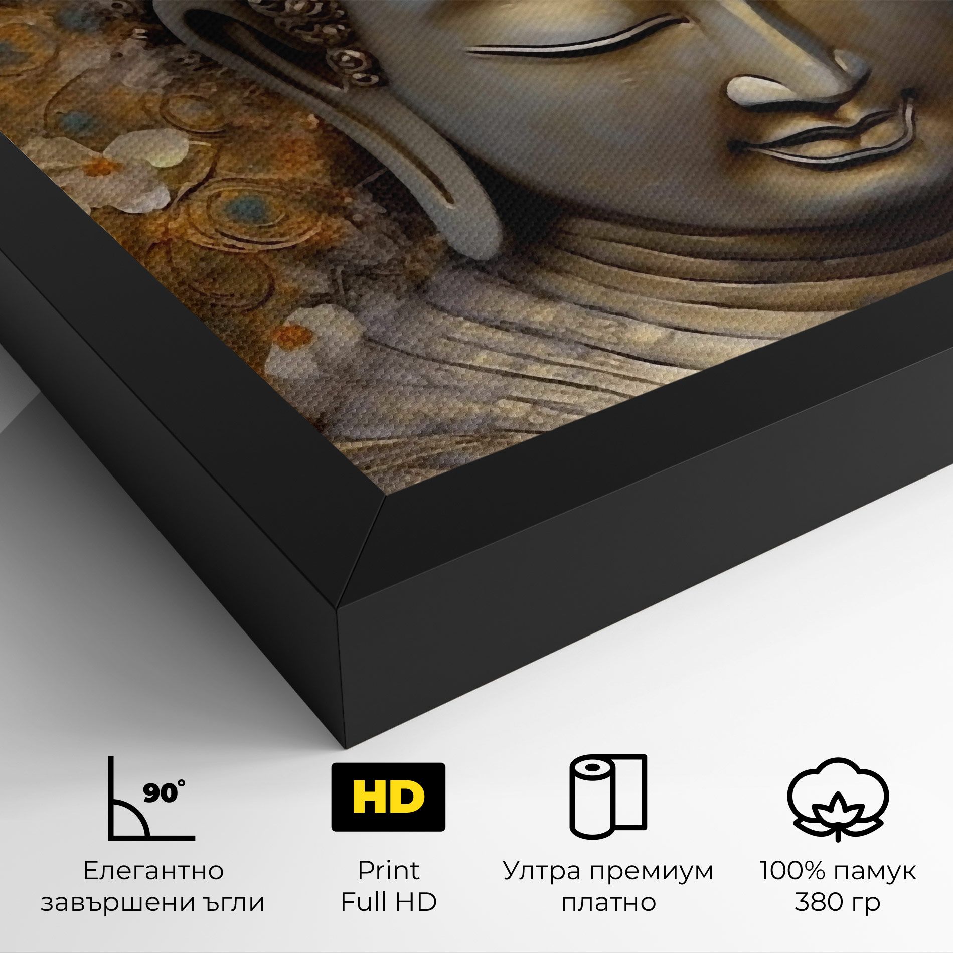 White Flower Buddha Art mockup 4