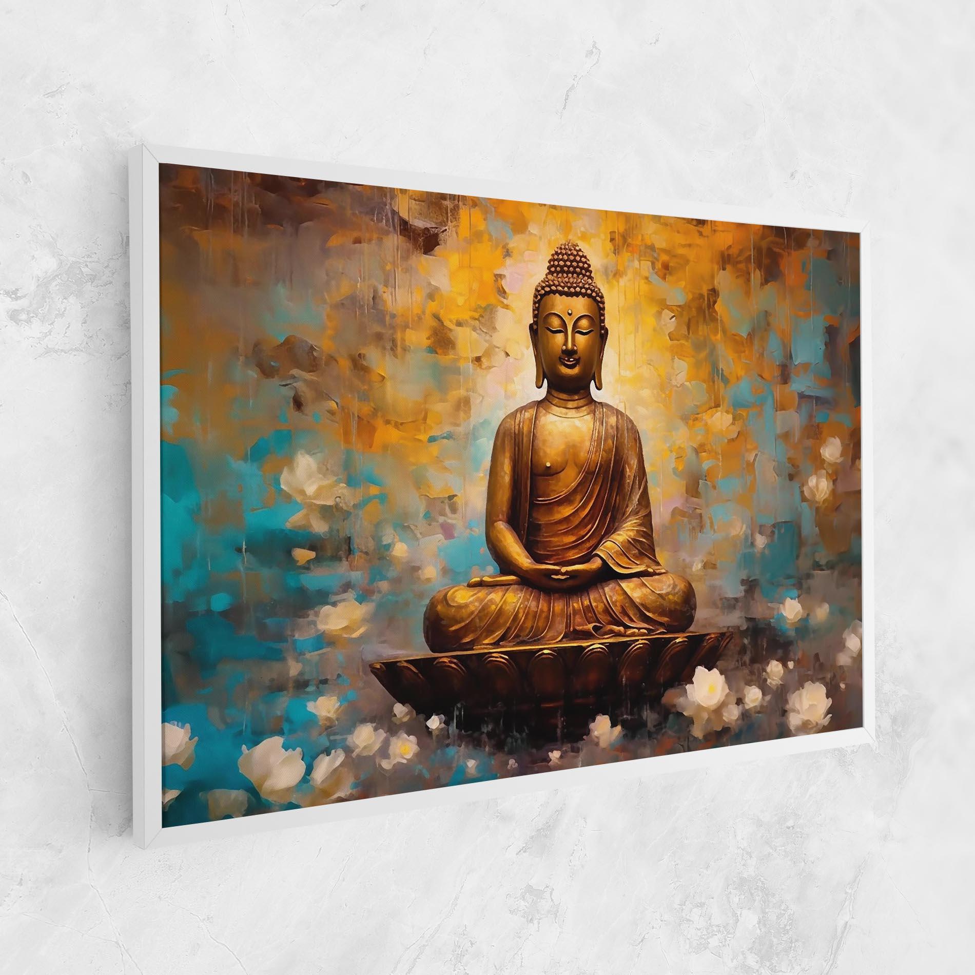 Картина на платно Blue Gold Buddha mockup 1