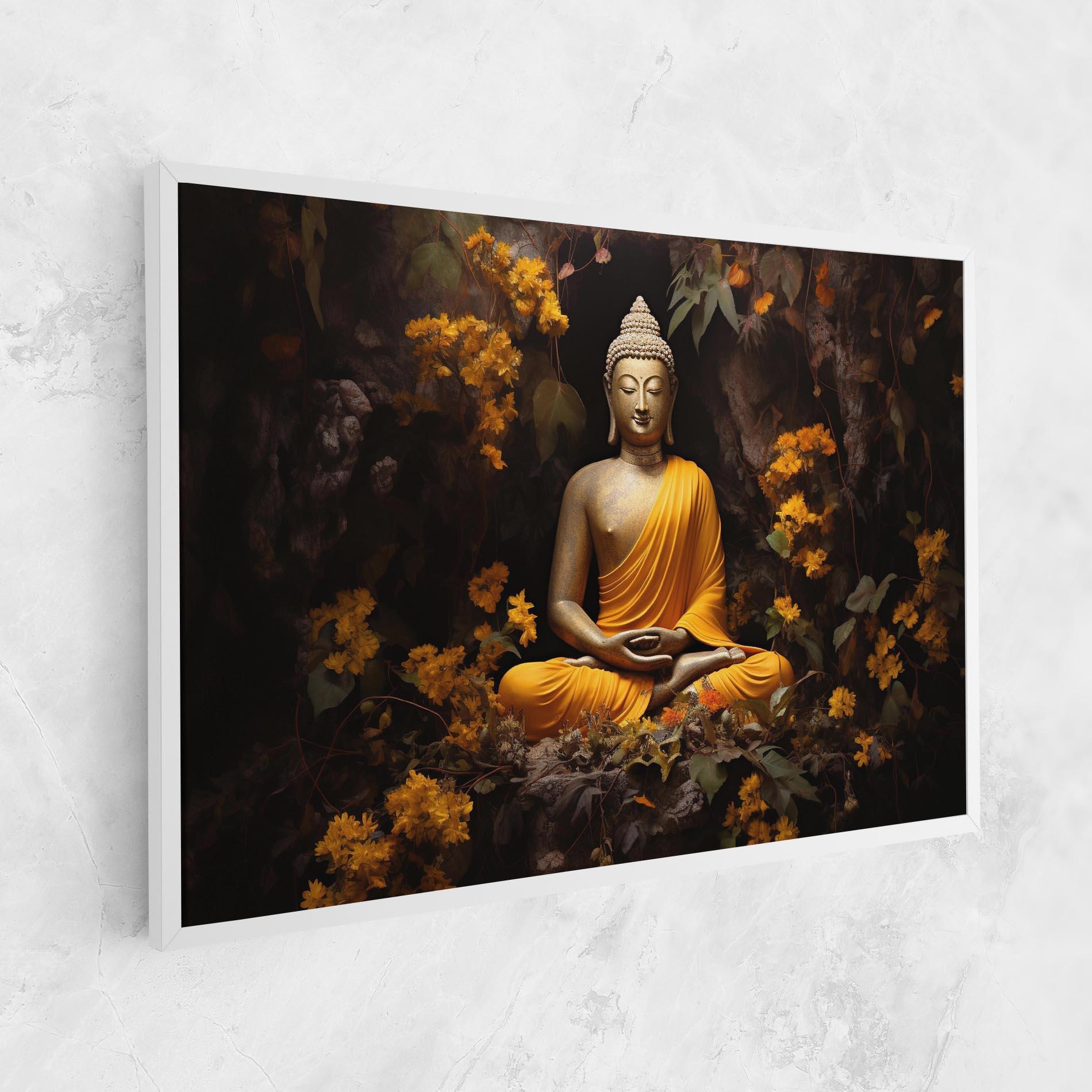 Картина на платно Yellow Light Buddha mockup 1