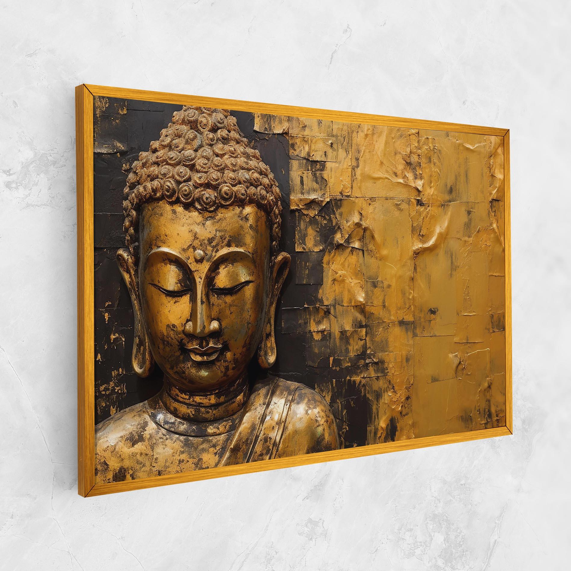 Картина на платно Gold Paint Buddha mockup 1