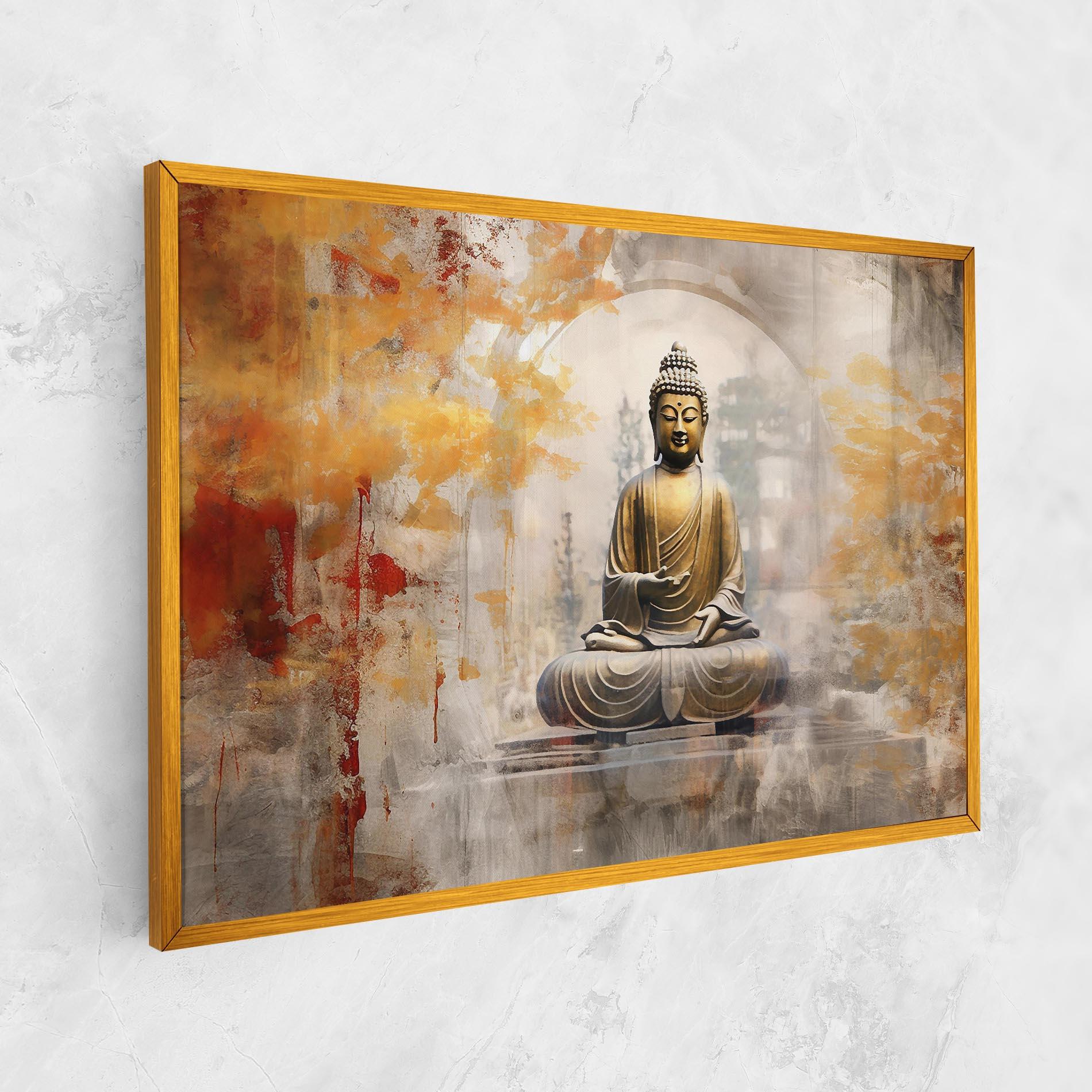 Картина на платно Grey Gold Buddha mockup 1