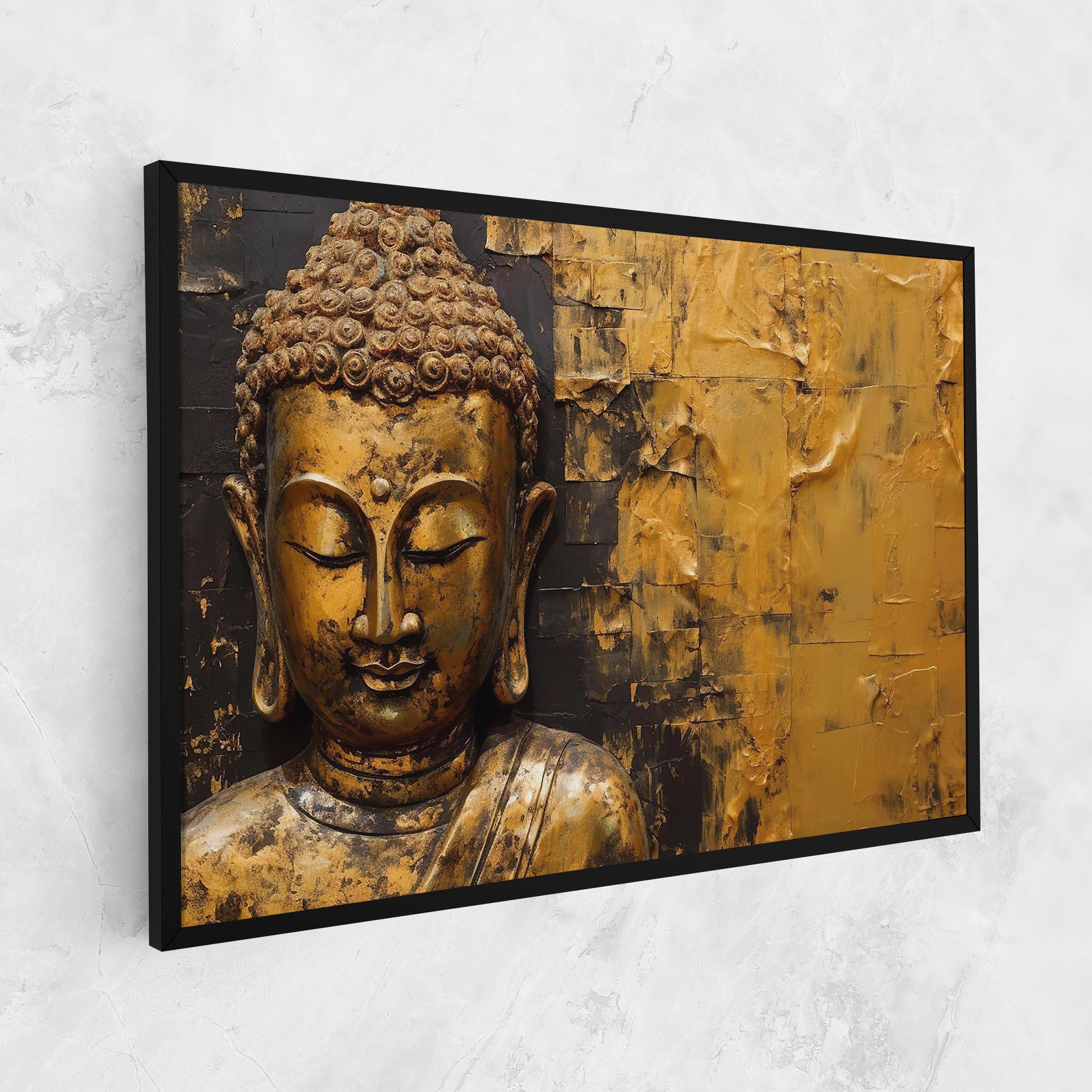 Картина на платно Gold Paint Buddha mockup 1