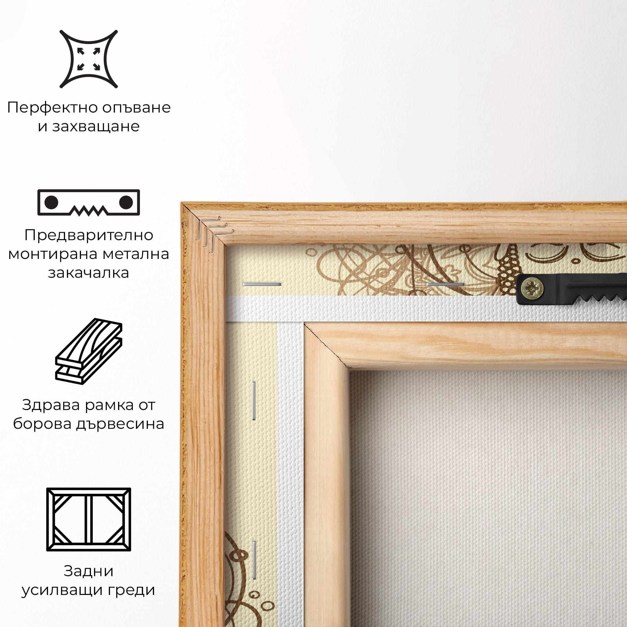Картина на платно Brown Line Buddha mockup 5