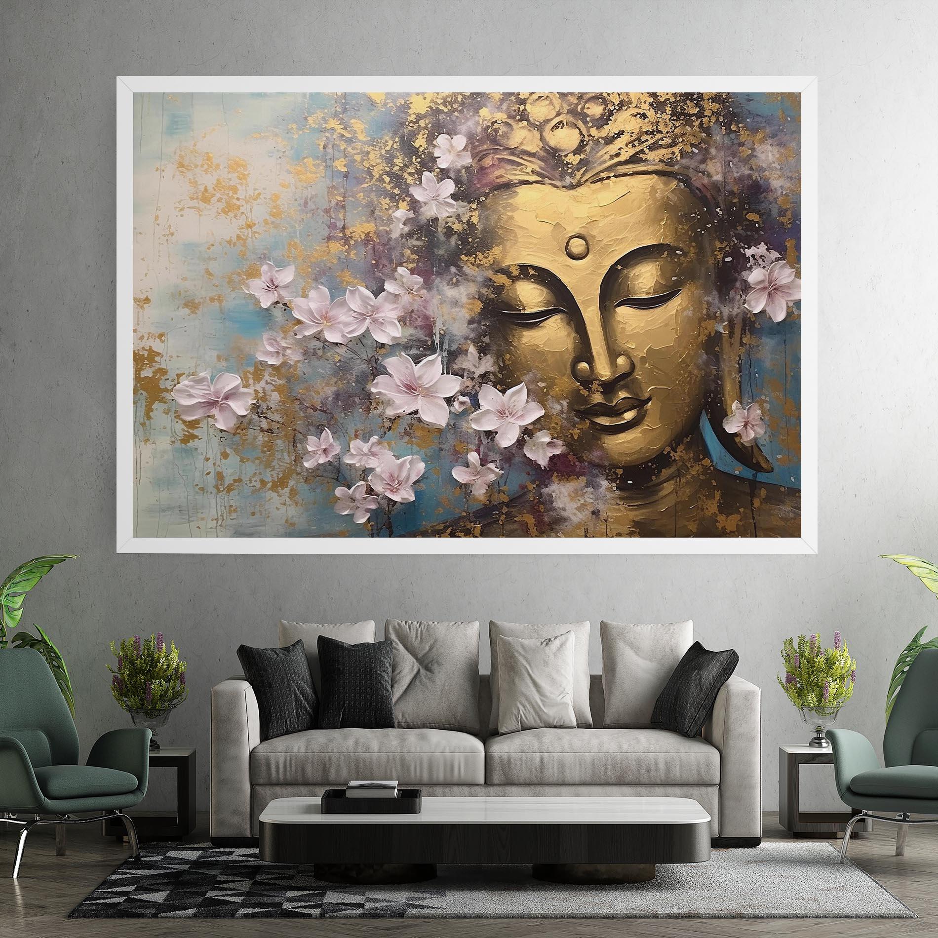 Картина на платно Abstract Buddha Plants mockup 7