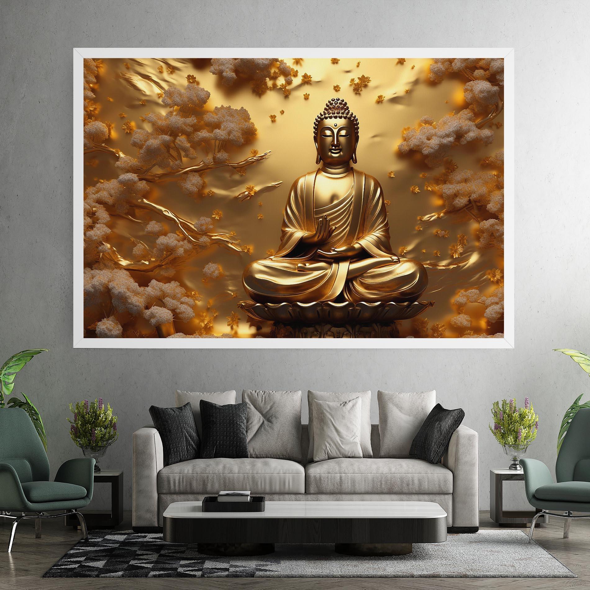 Картина на платно Strong Gold Buddha mockup 7