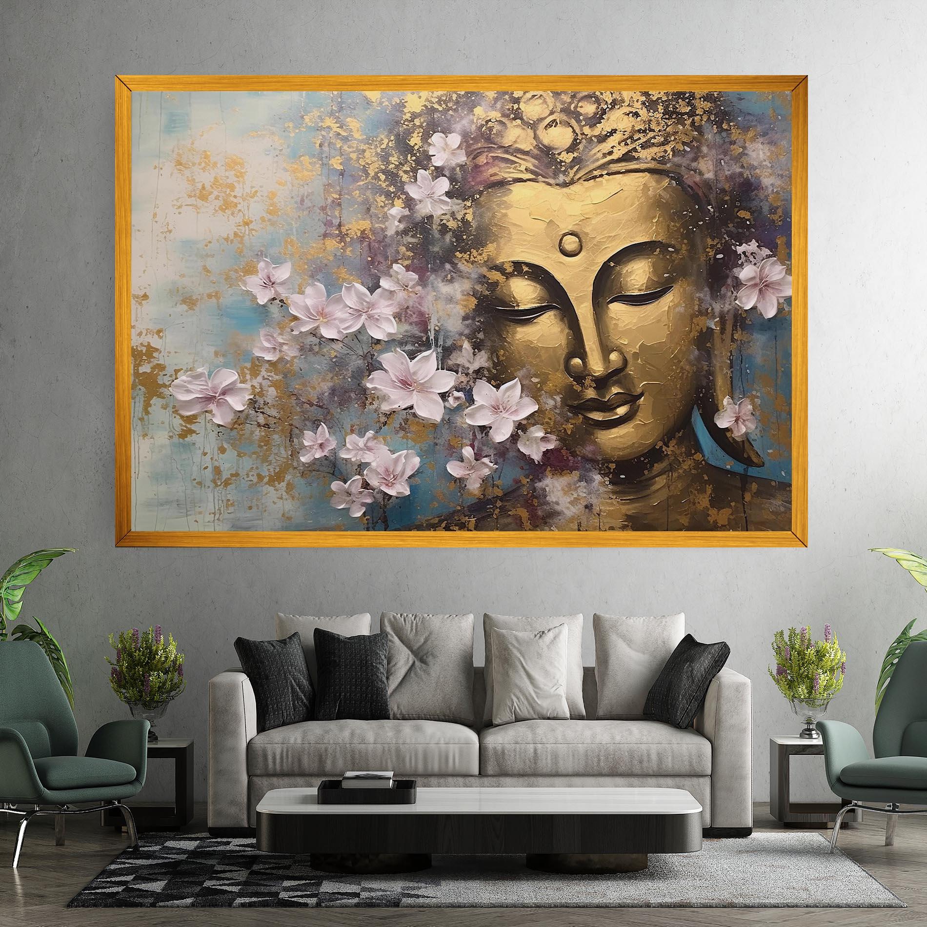 Картина на платно Abstract Buddha Plants mockup 7