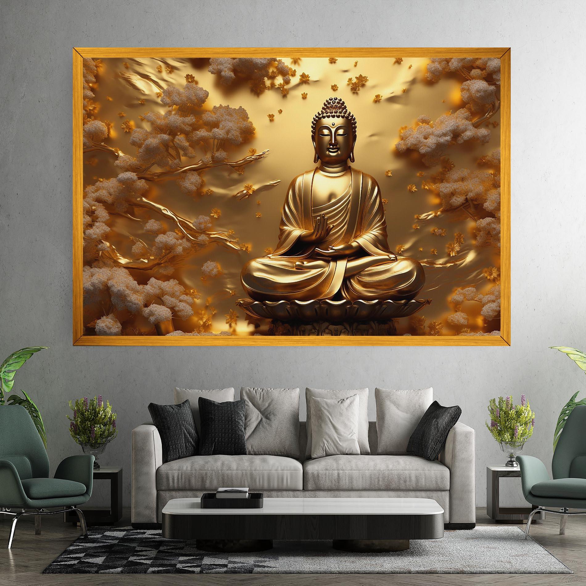 Картина на платно Strong Gold Buddha mockup 7