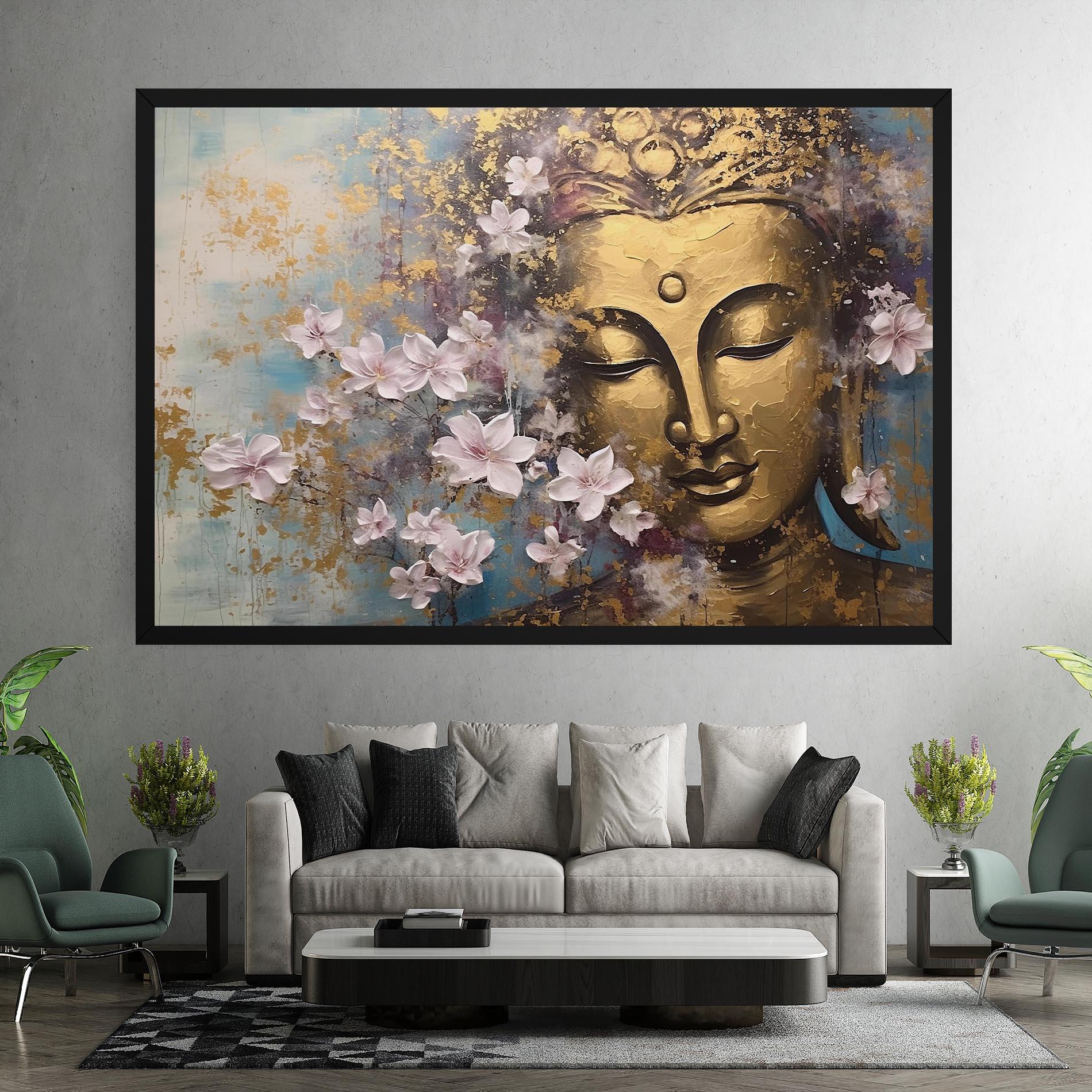 Картина на платно Abstract Buddha Plants mockup 7