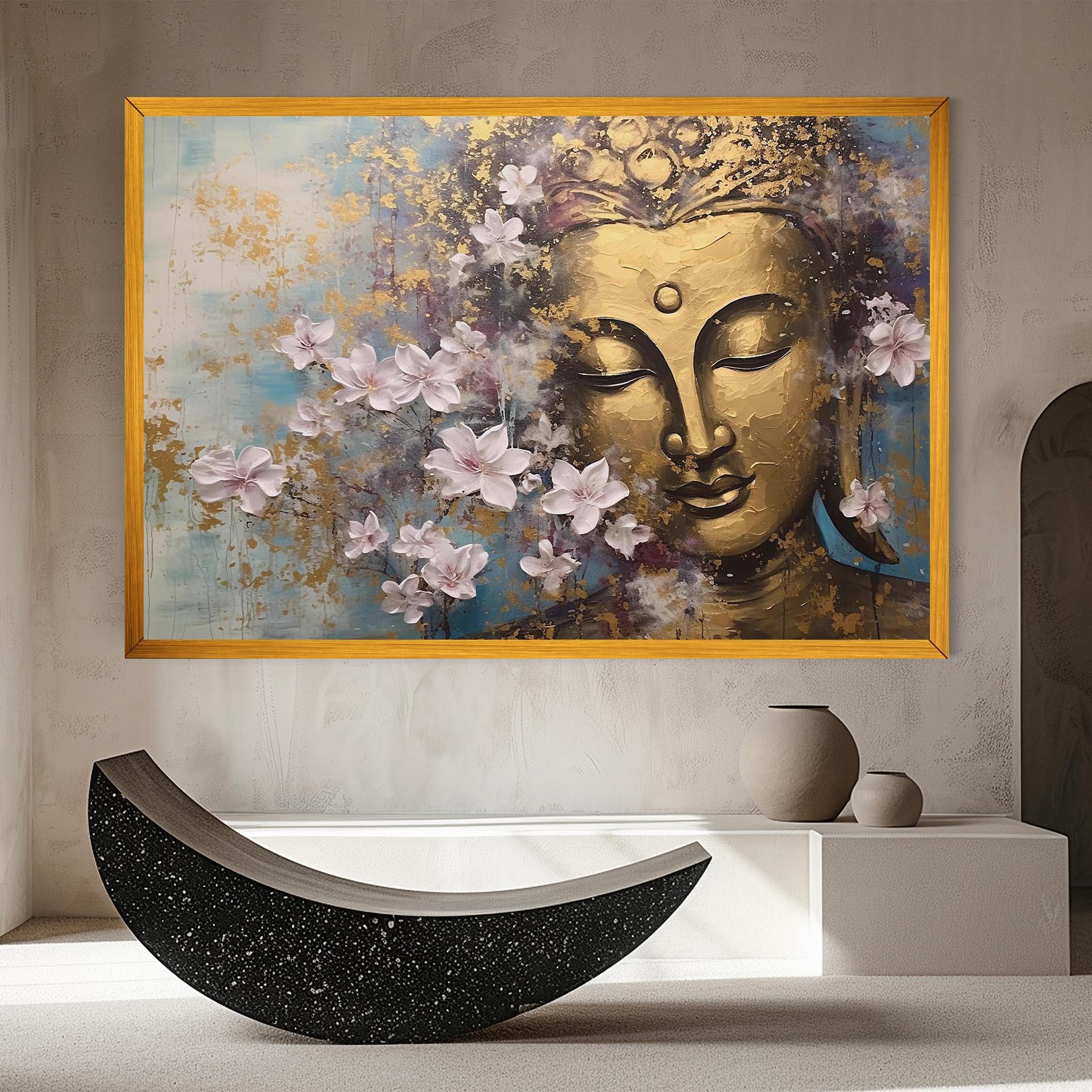 Картина на платно Abstract Buddha Plants mockup 8