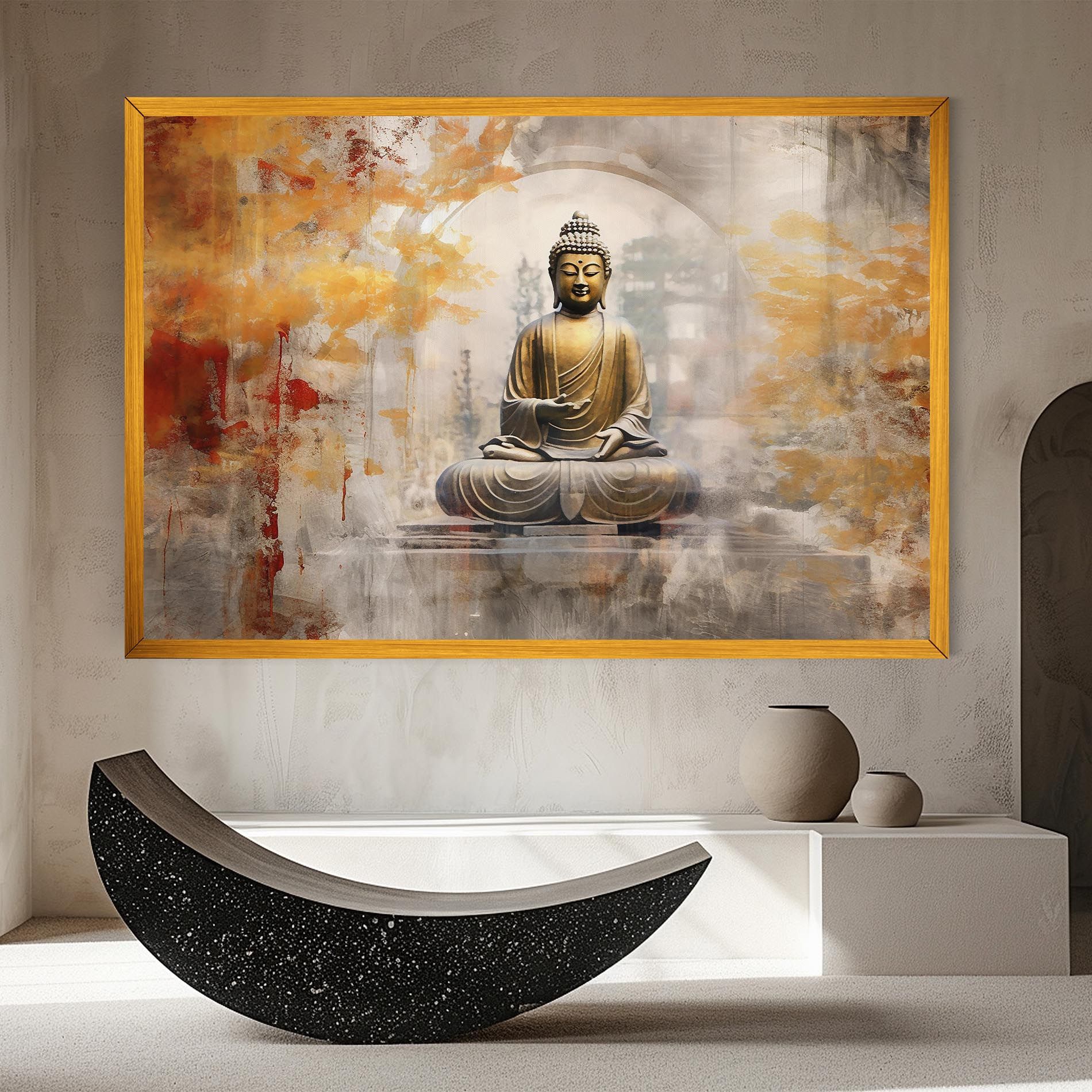 Grey Gold Buddha mockup 8