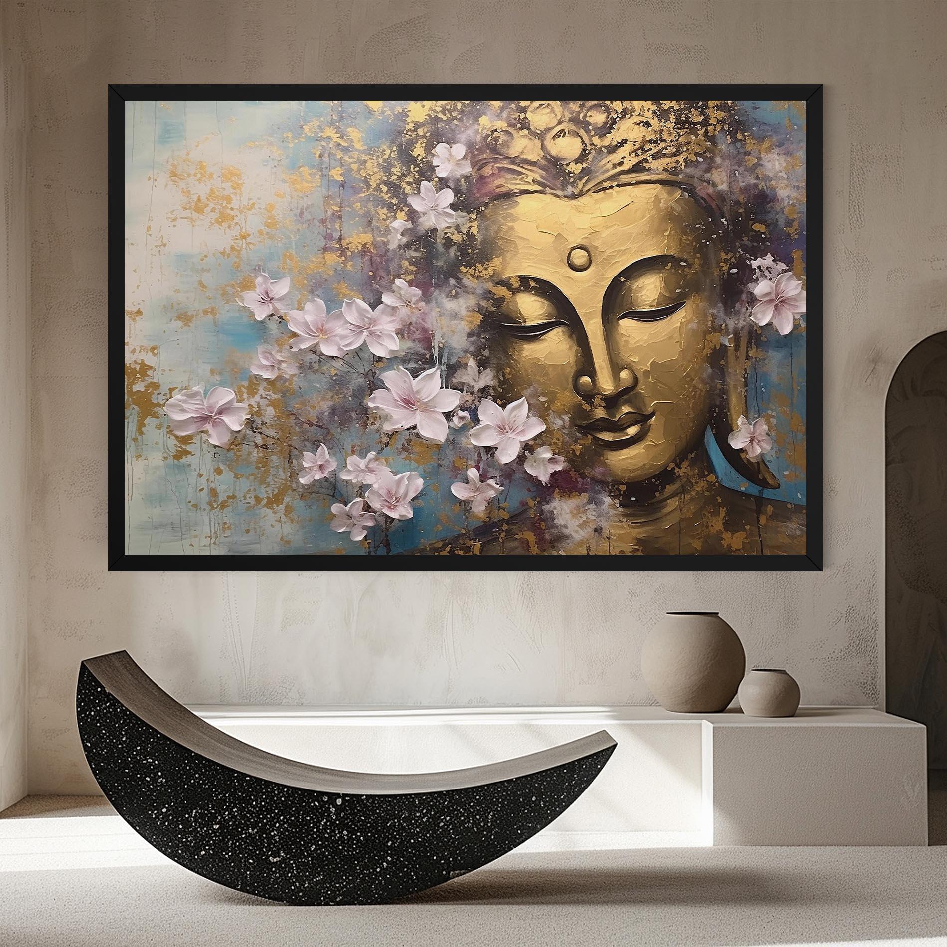 Картина на платно Abstract Buddha Plants mockup 8