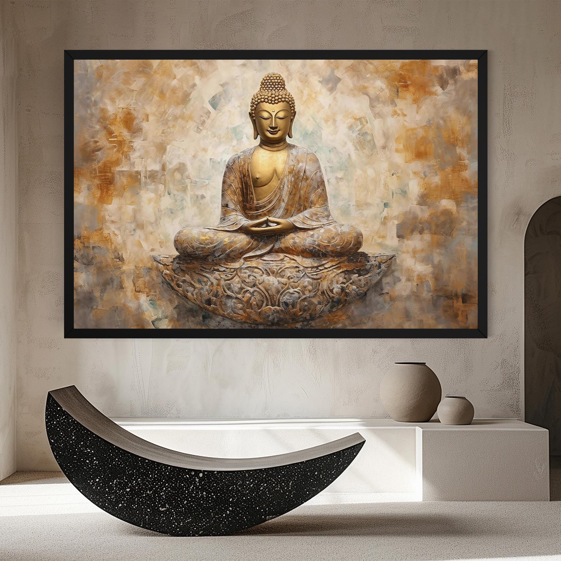 Cream Buddha Art mockup 8